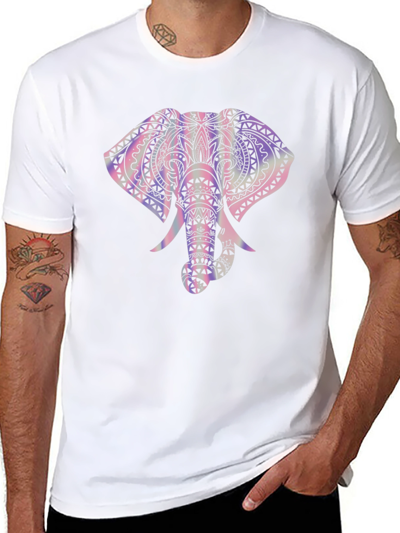 Elephant Graphic Tee - Trendy Mens Black T-Shirt