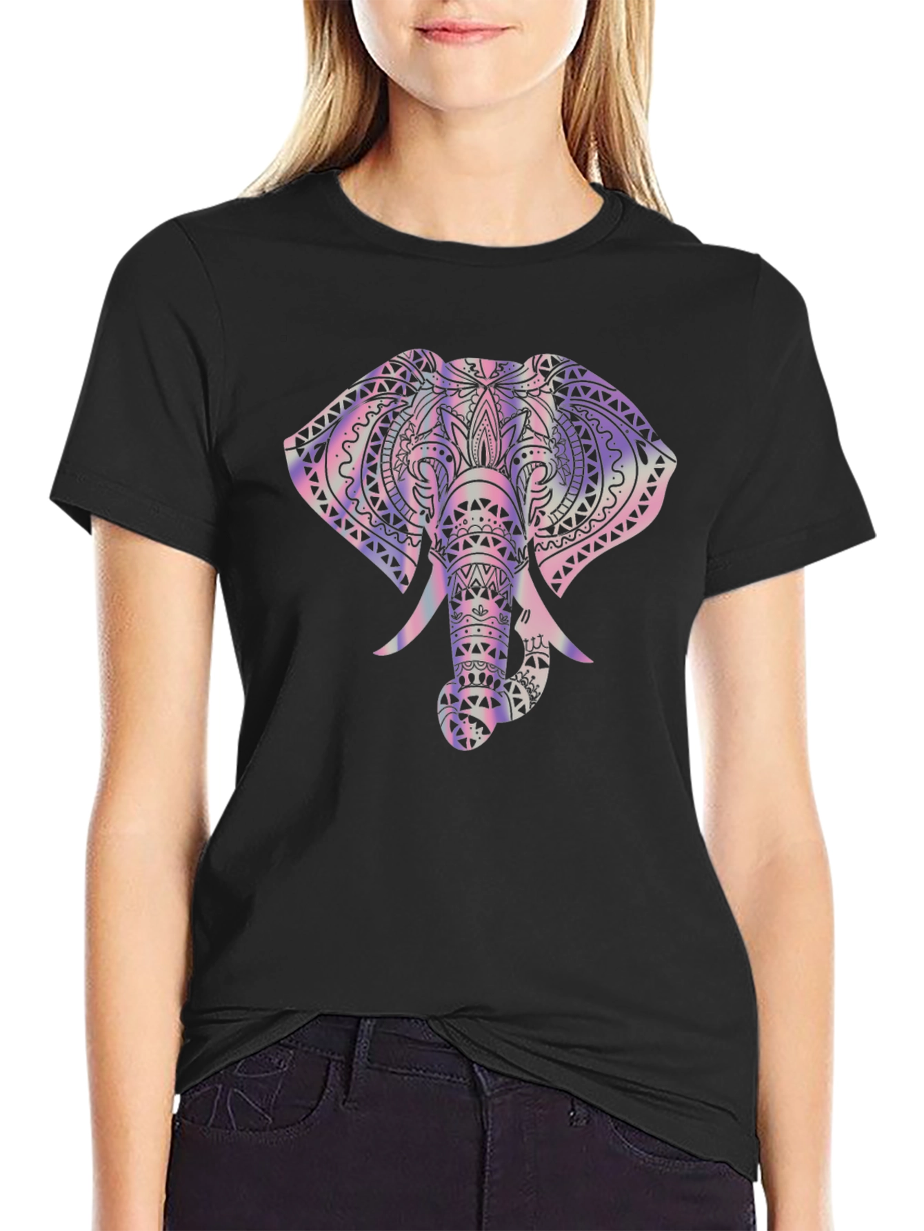Elephant Graphic Tee - Trendy Mens Black T-Shirt