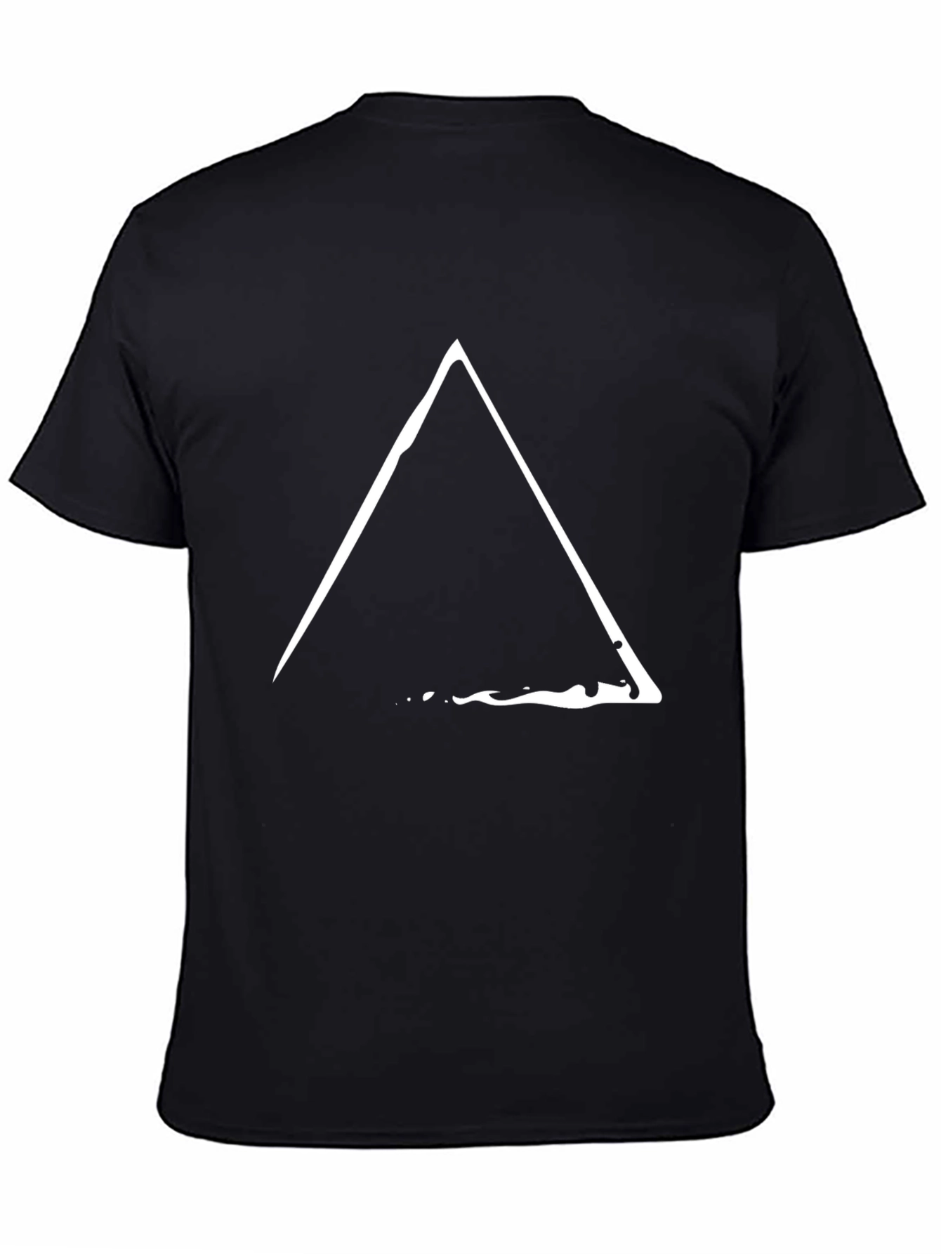 Minimalist Triangle Graphic Tee - Black