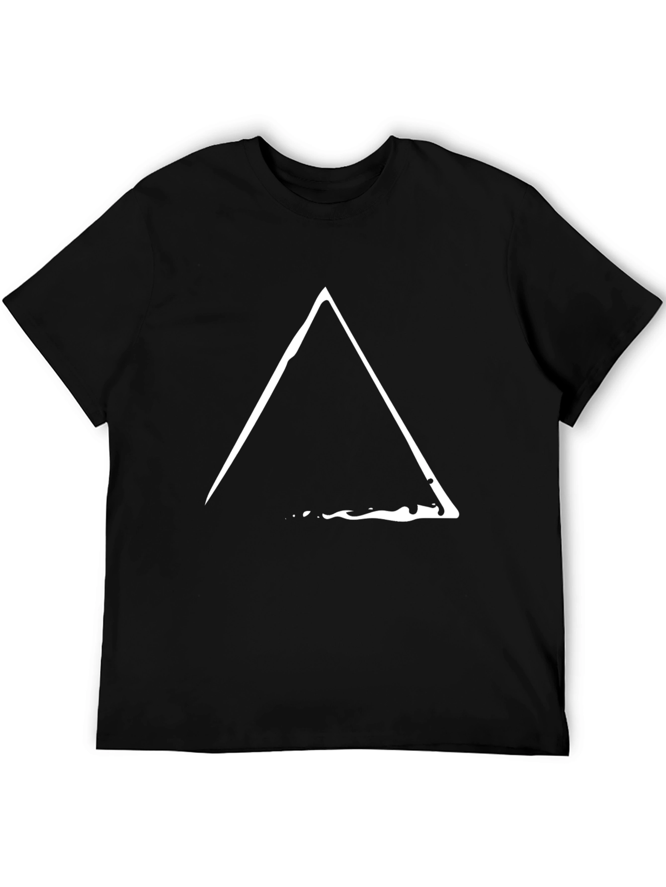 Minimalist Triangle Graphic Tee - Black