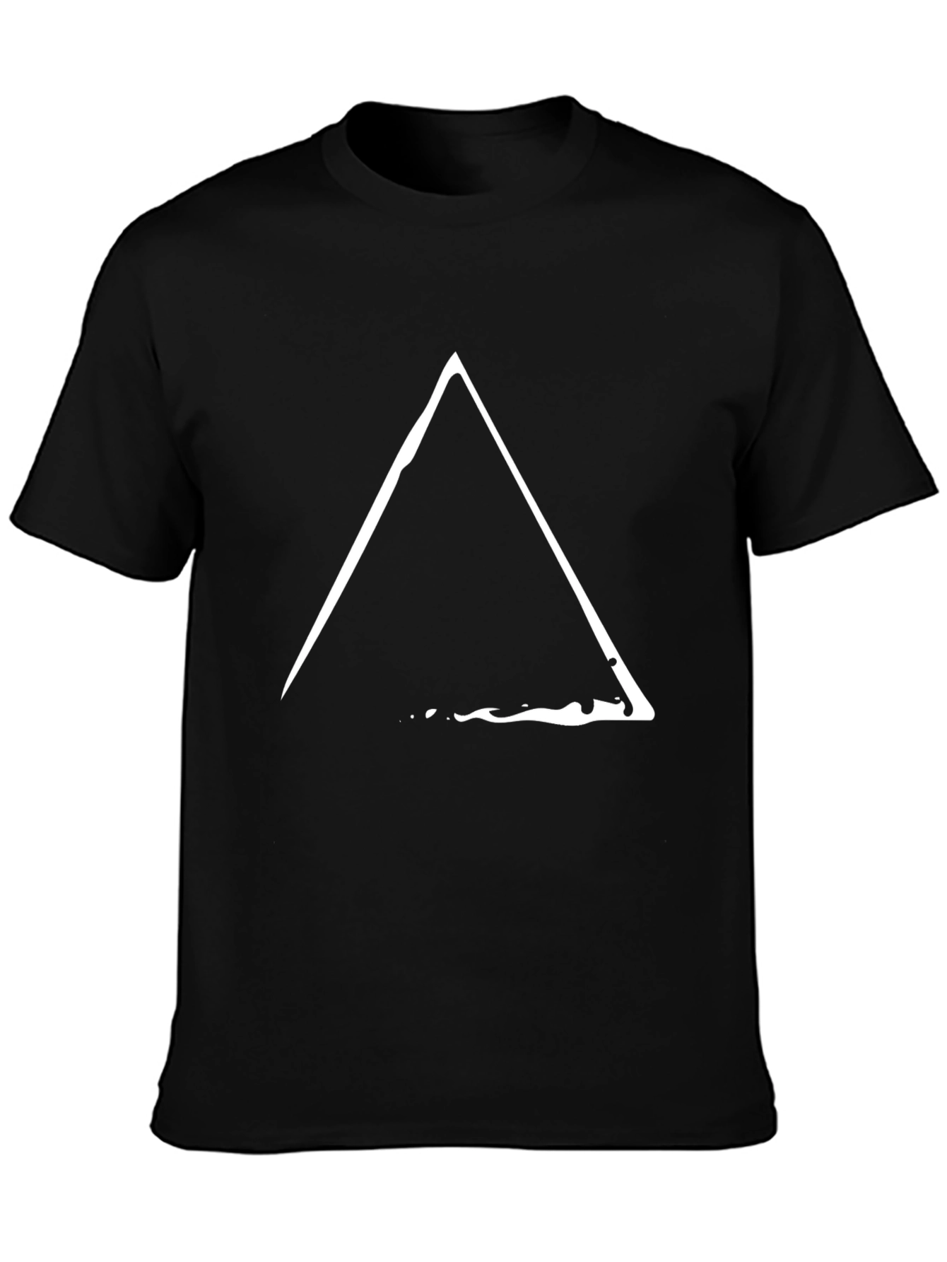 Minimalist Triangle Graphic Tee - Black