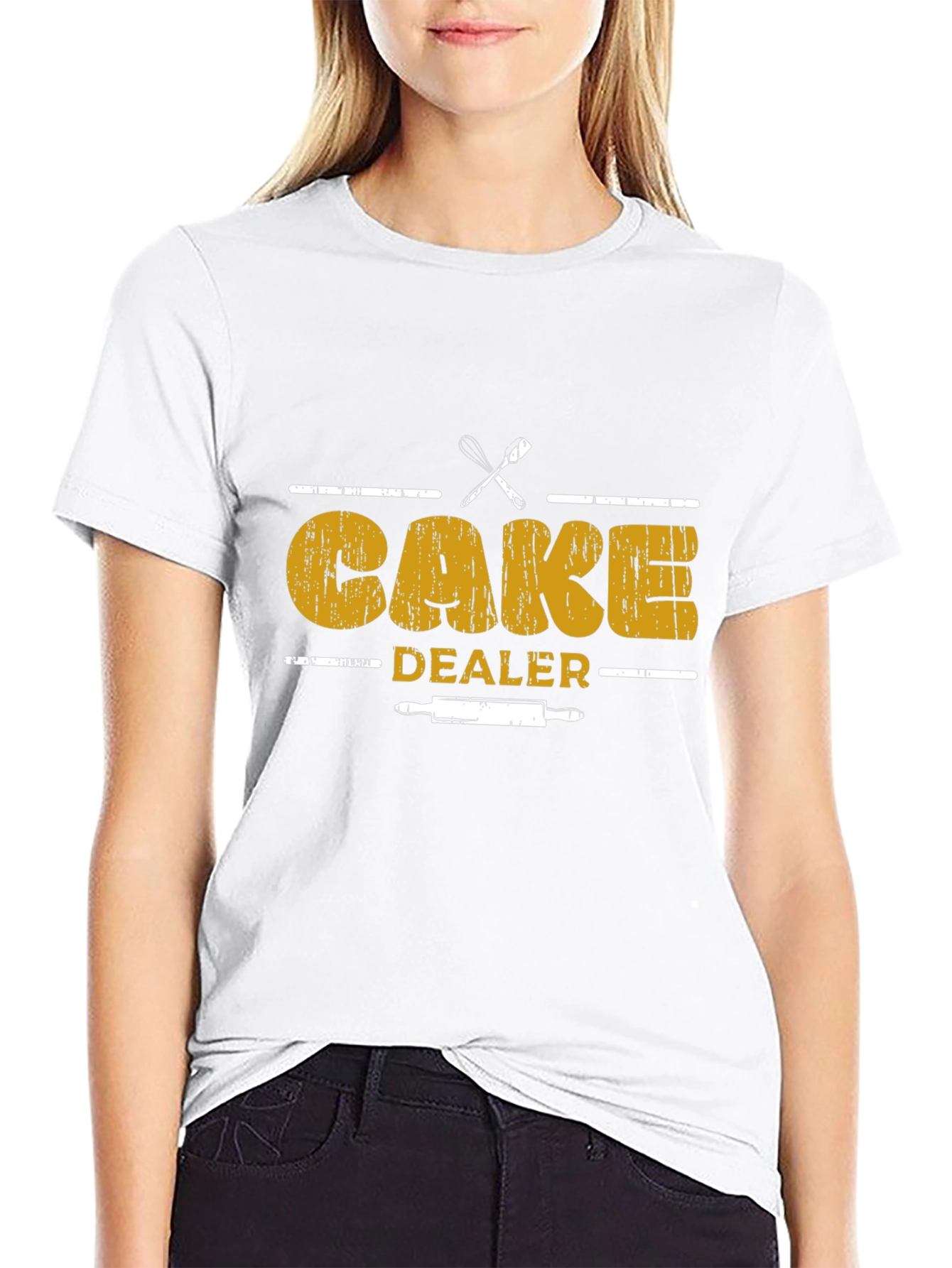 Cake Dealer Black T-Shirt - Baking Pun Apparel