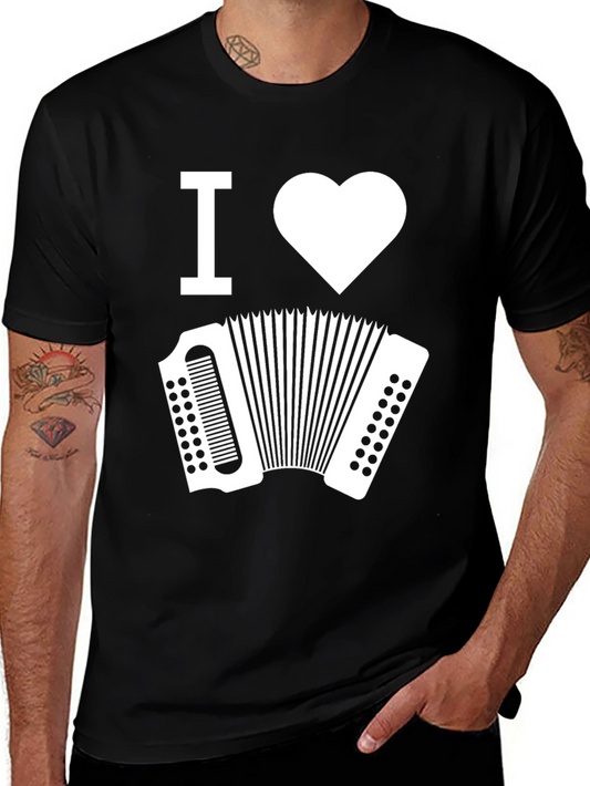I Love Accordion T-Shirt - Music Lover Tee