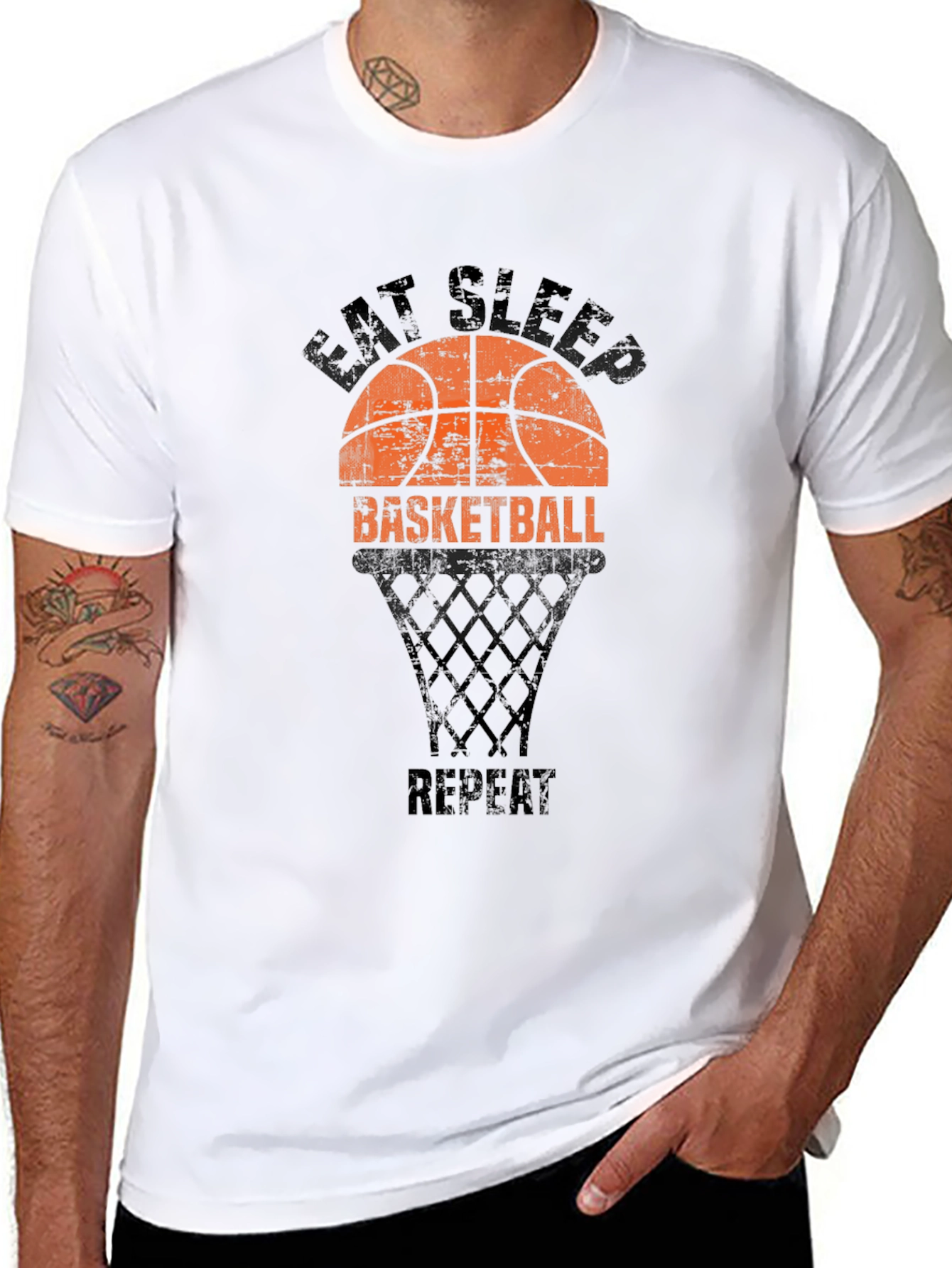 Eat Sleep Basketball Repeat Black T-Shirt