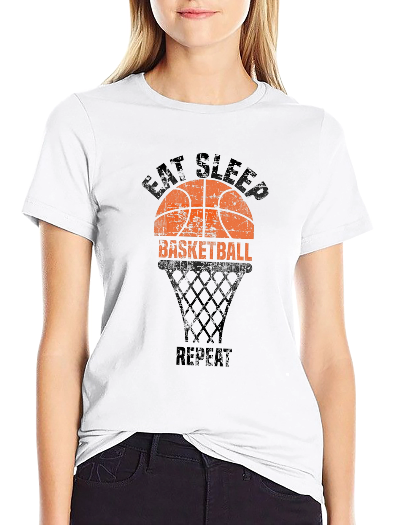 Eat Sleep Basketball Repeat Black T-Shirt