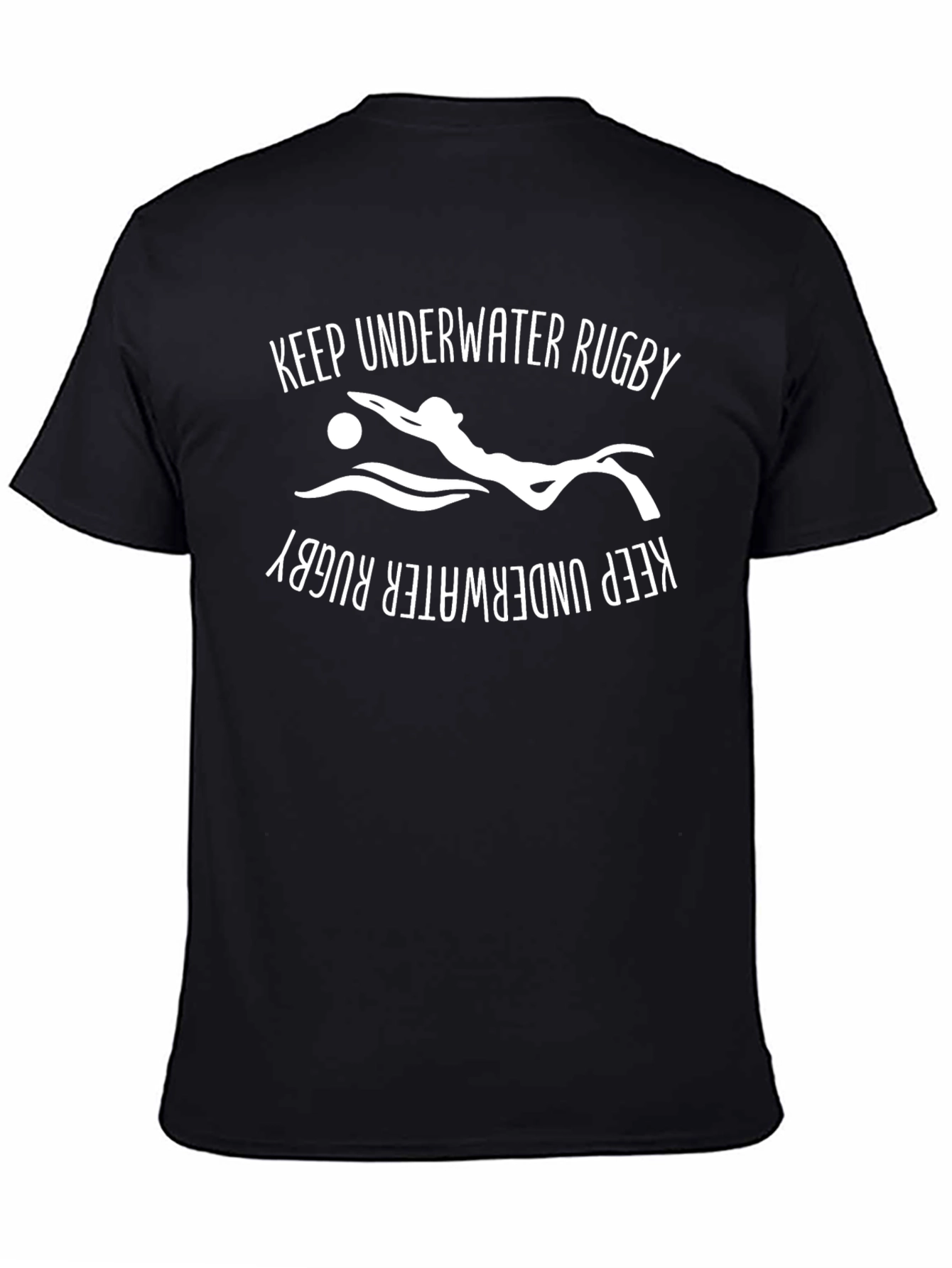 Keep Underwater Rugby Black T-Shirt