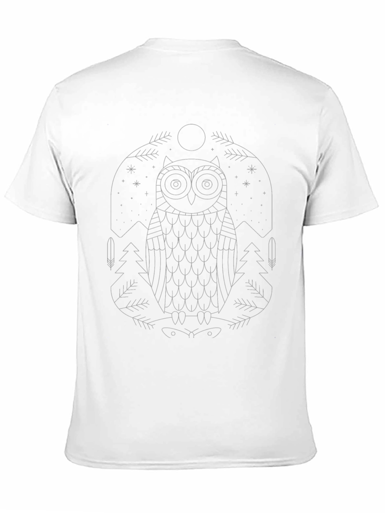 Owl Graphic Print Tee - Black Casual T-Shirt
