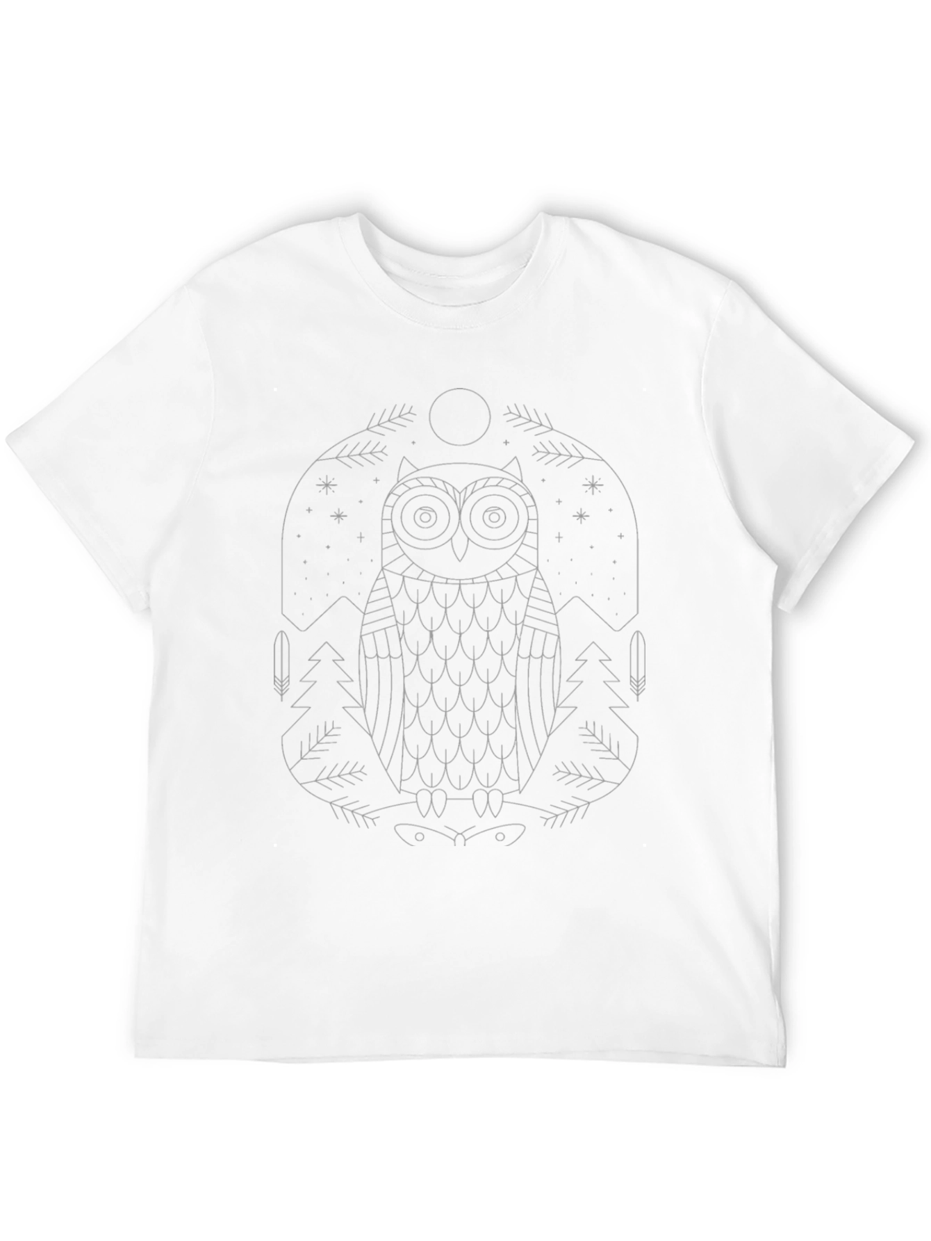 Owl Graphic Print Tee - Black Casual T-Shirt