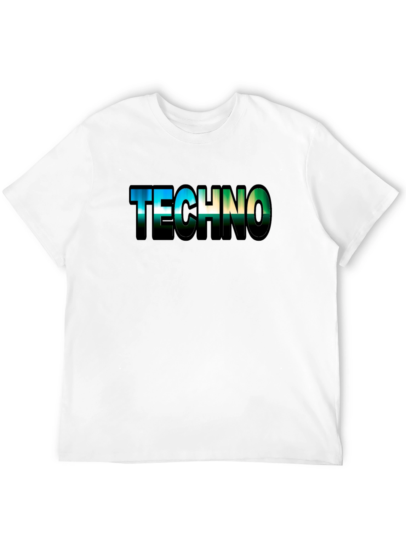 Techno Graphic Tee - Black Cotton Crew Neck T-Shirt