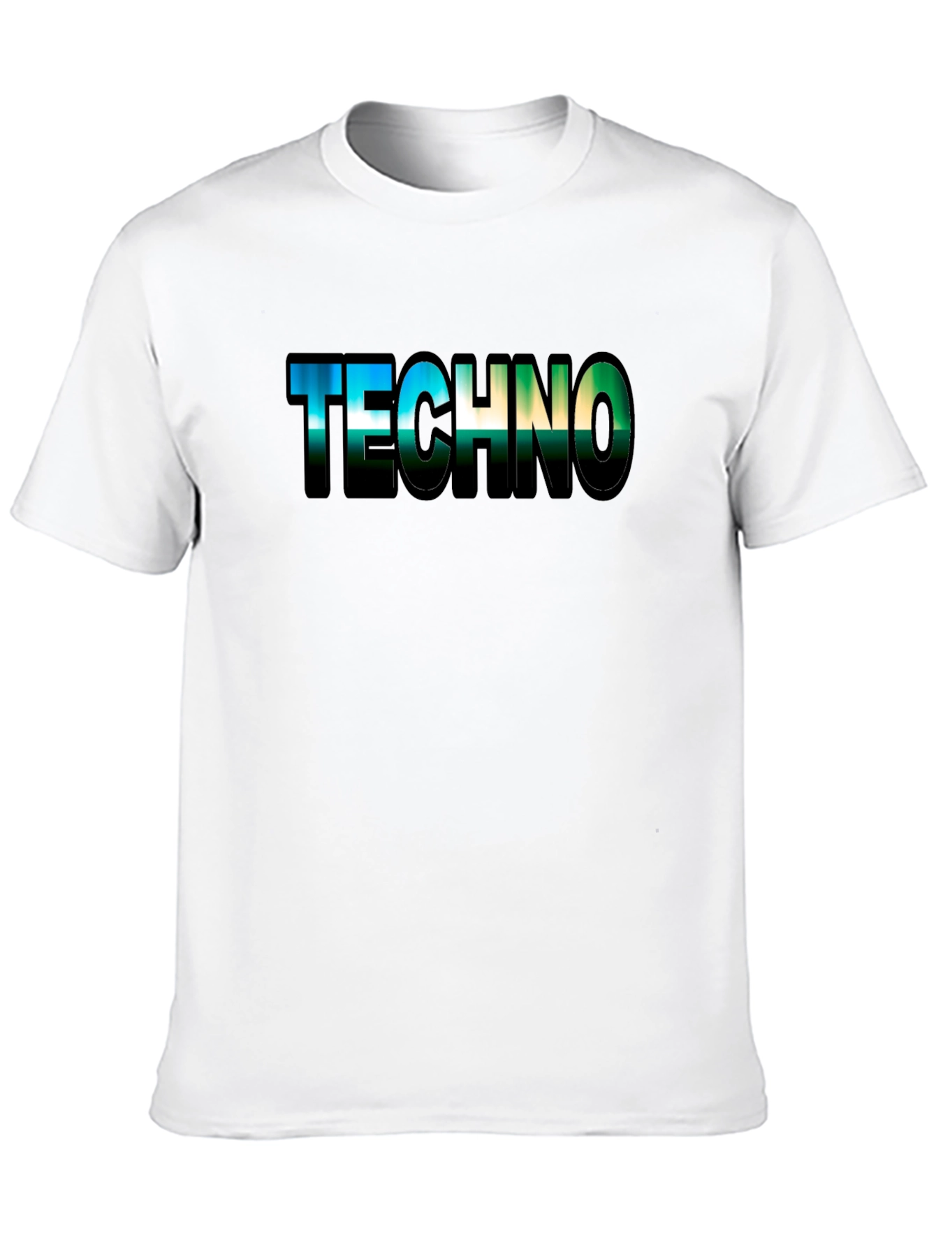 Techno Graphic Tee - Black Cotton Crew Neck T-Shirt