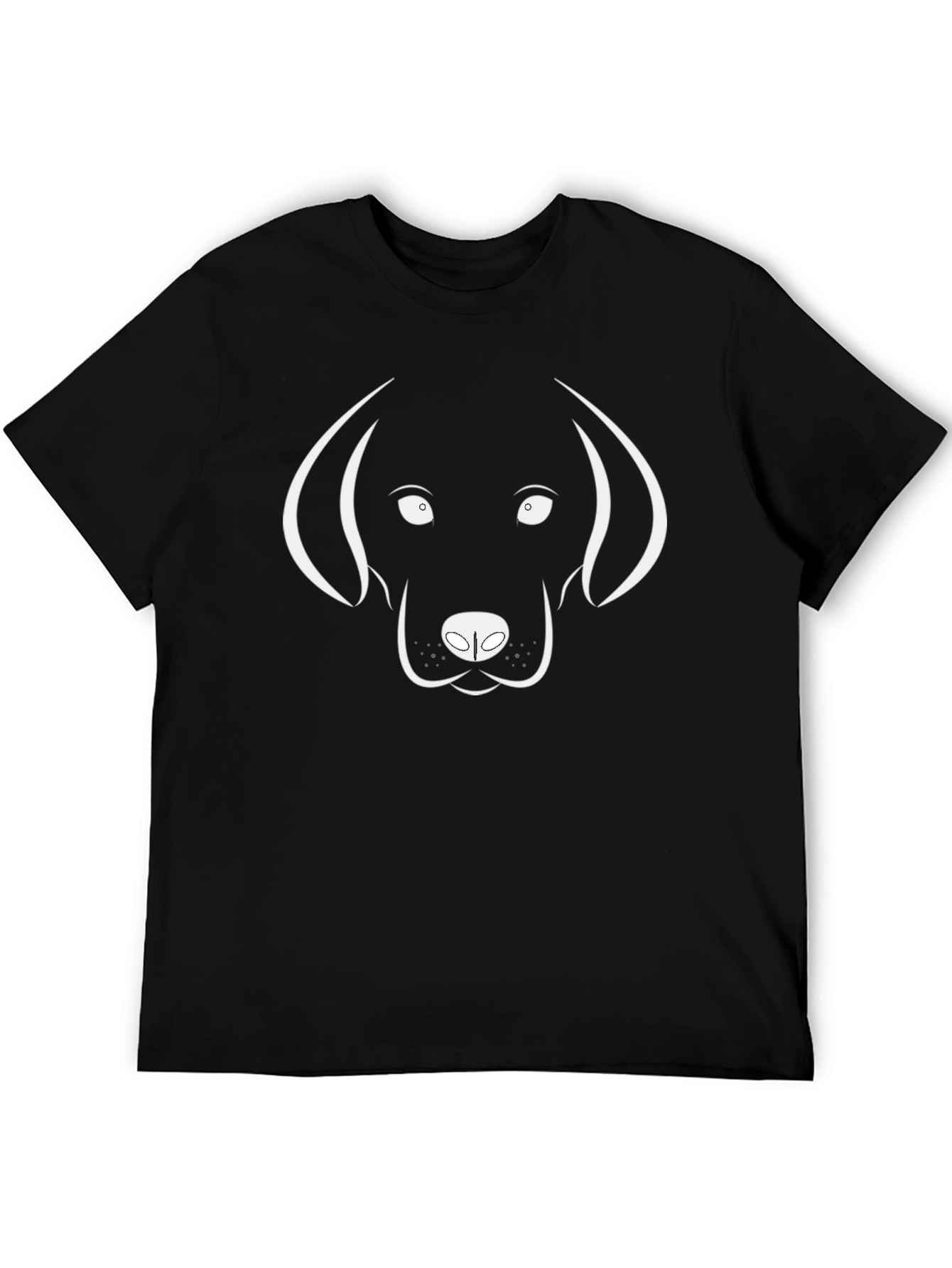 Dog Outline T-Shirt - Black - Casual Wear