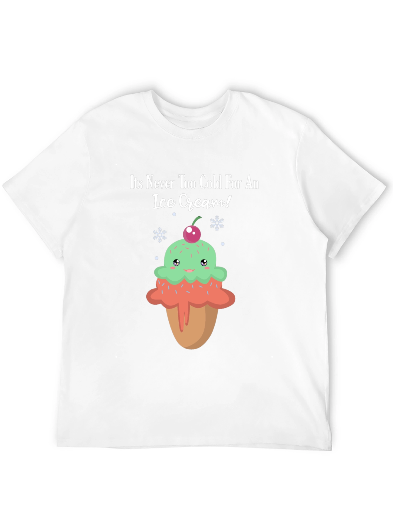 Funny Ice Cream T-Shirt - Never Too Cold!