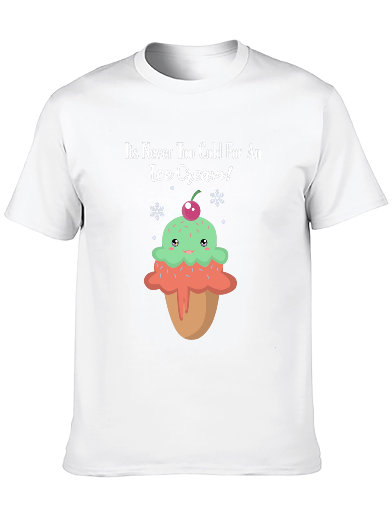 Funny Ice Cream T-Shirt - Never Too Cold!