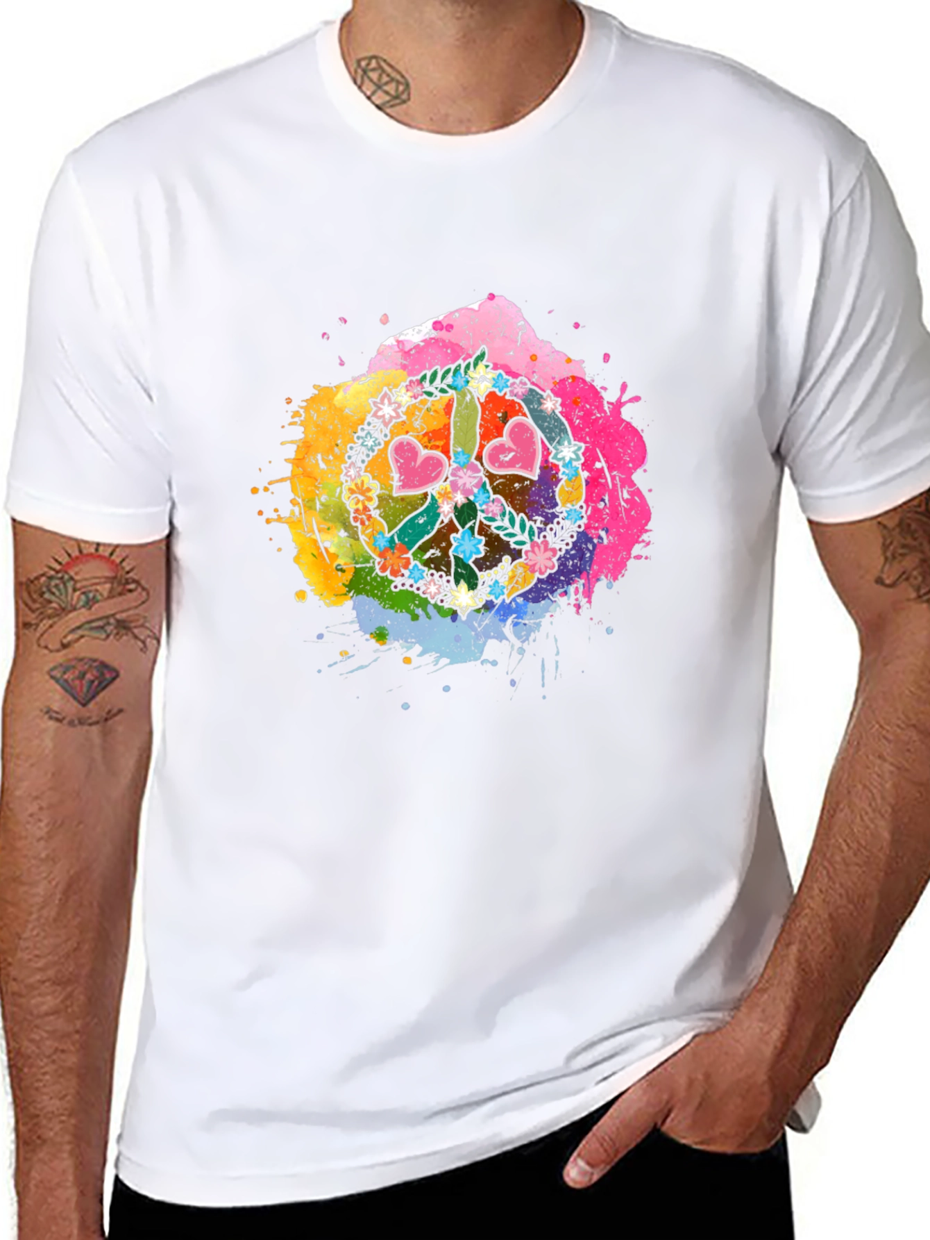 Peace Sign Heart Graphic Tee
