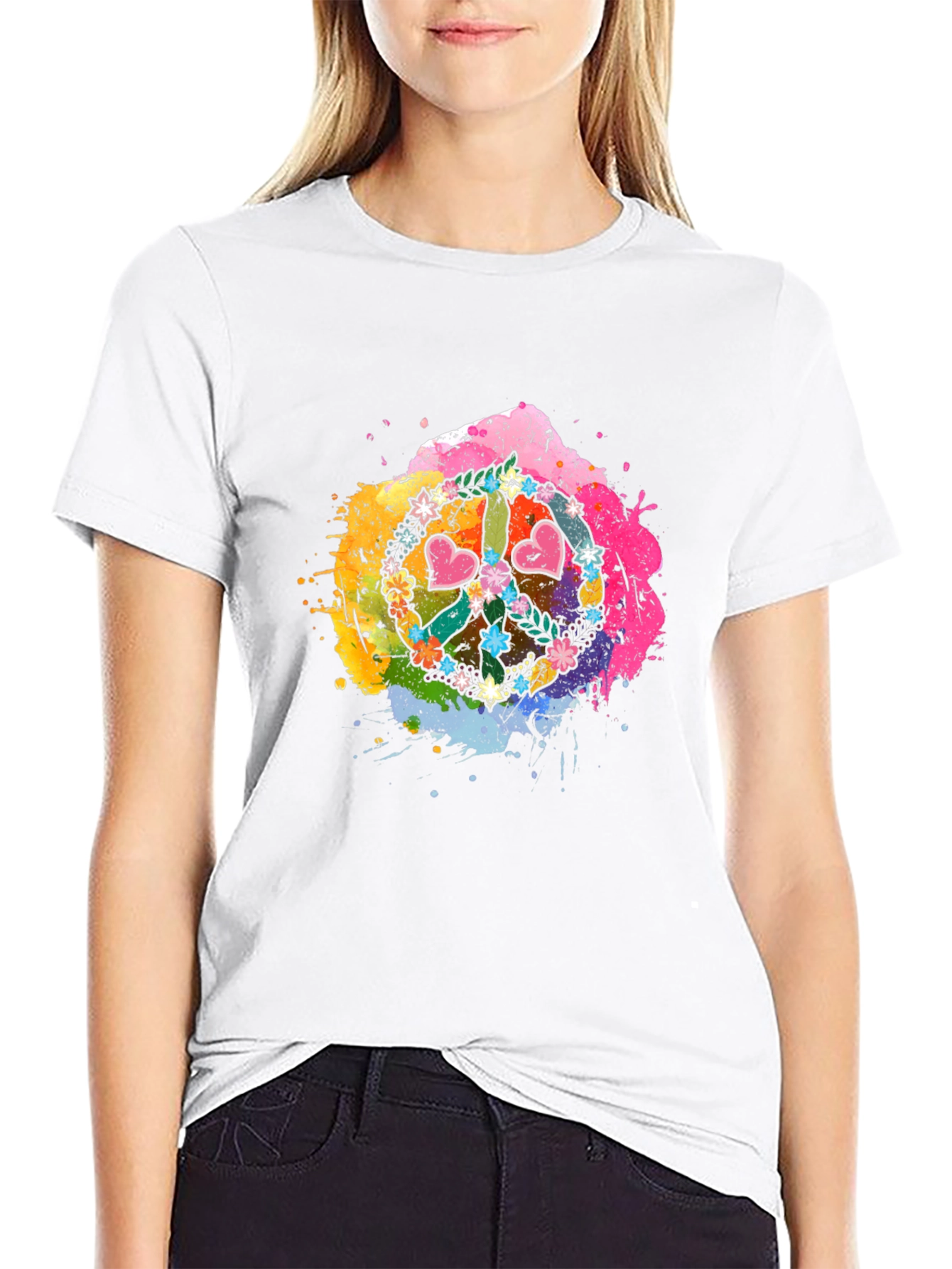 Peace Sign Heart Graphic Tee