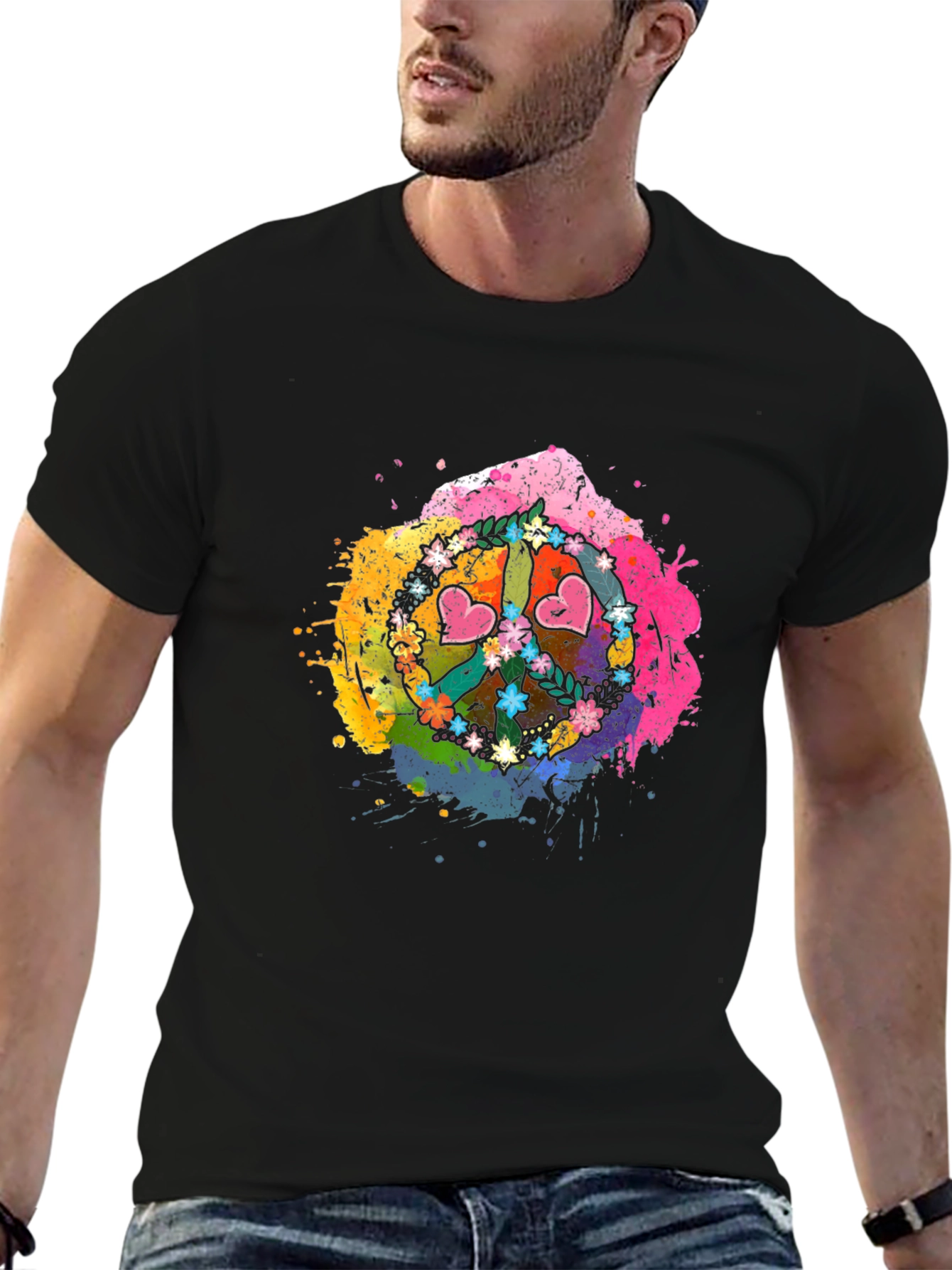 Peace Sign Heart Graphic Tee