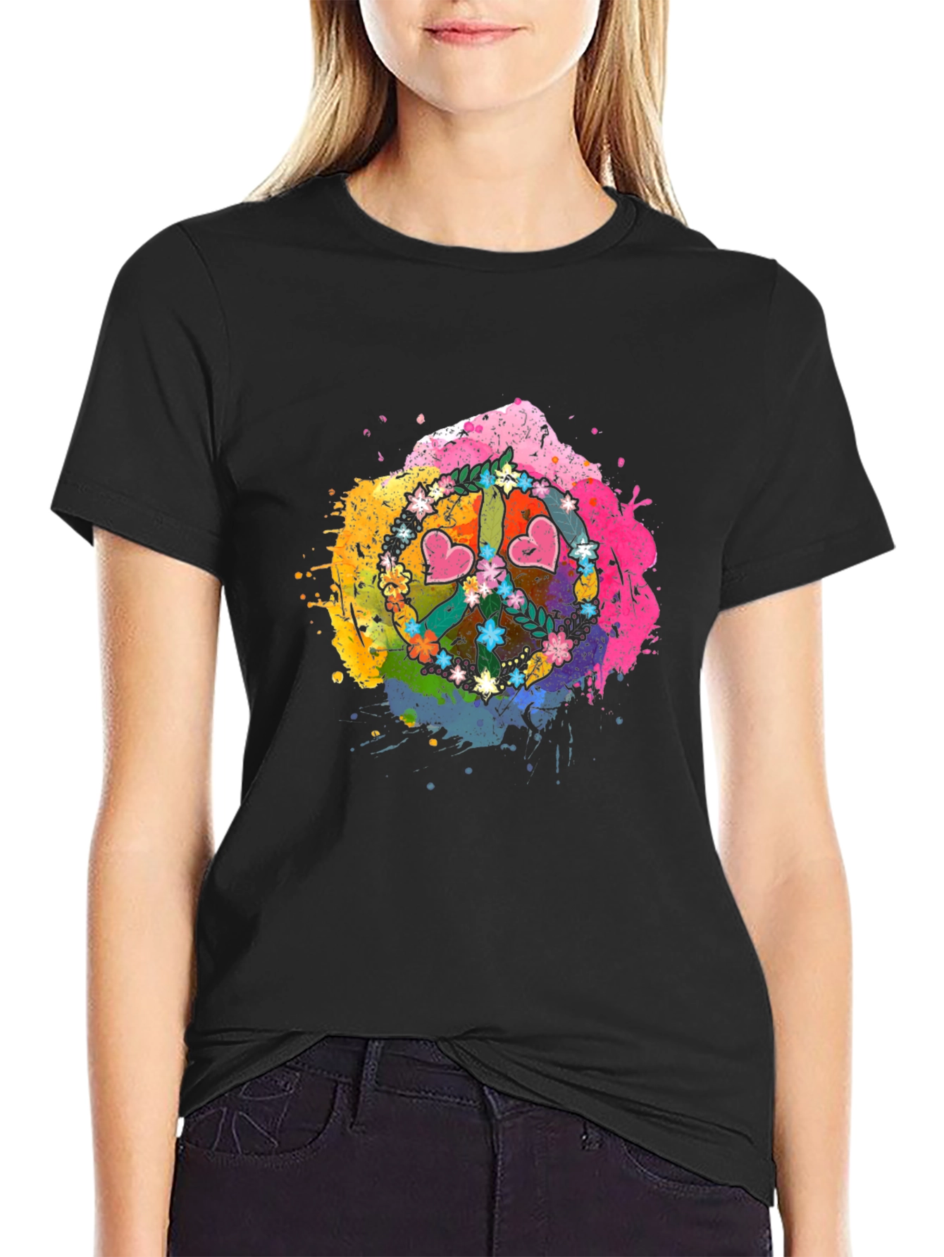 Peace Sign Heart Graphic Tee