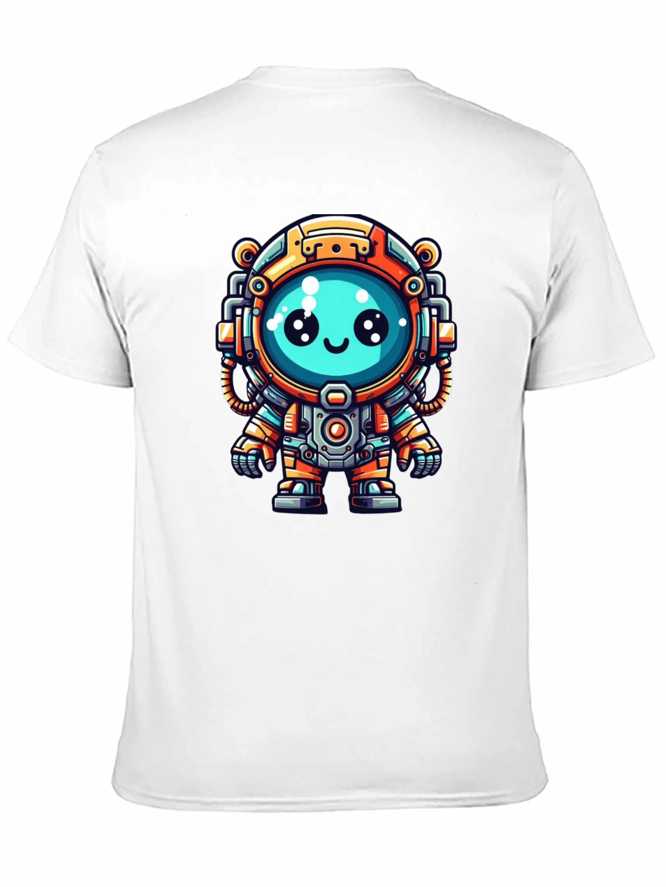 Cute Cartoon Astronaut Black T-Shirt