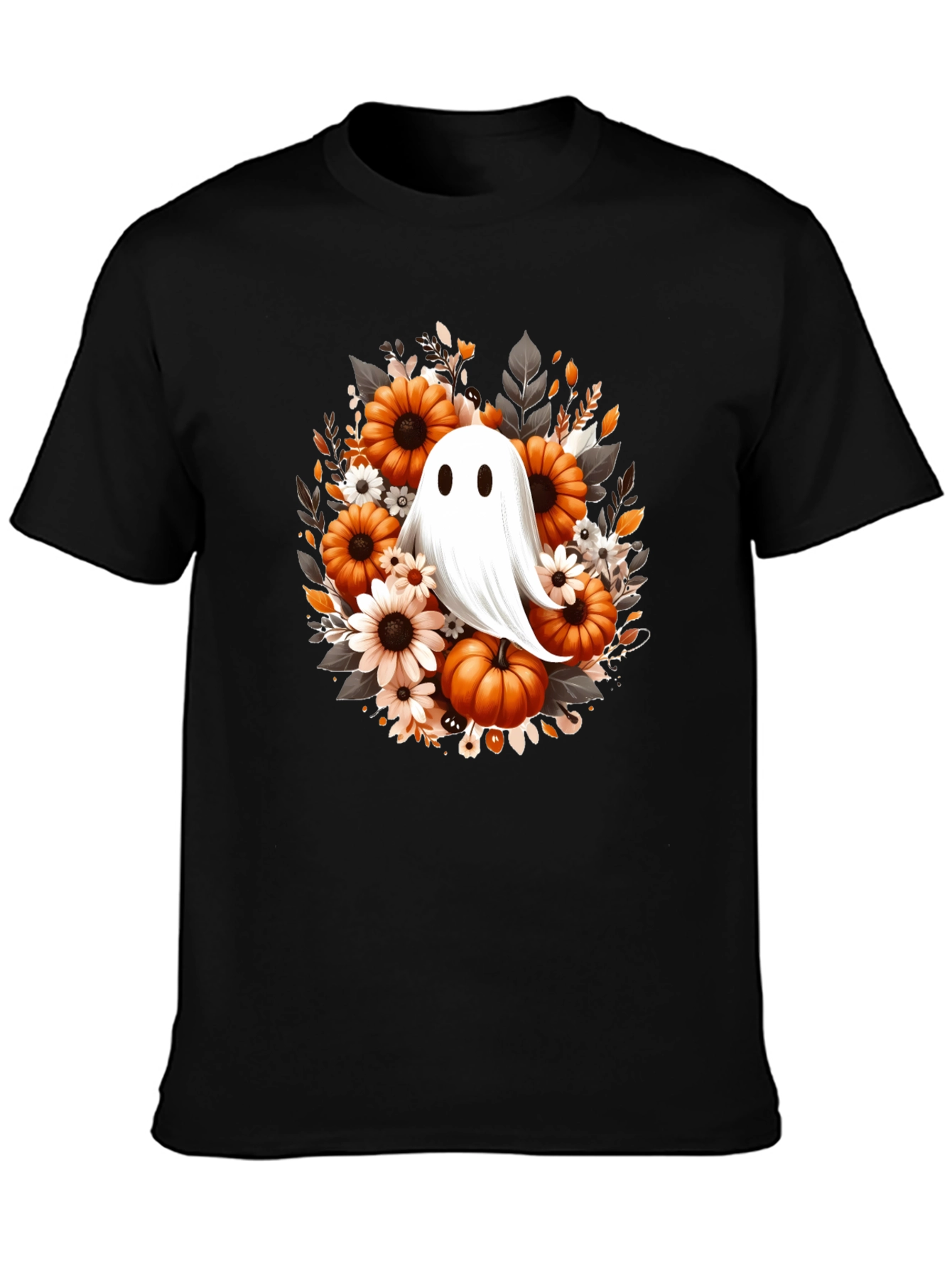 Halloween Ghost & Pumpkin Graphic Tee
