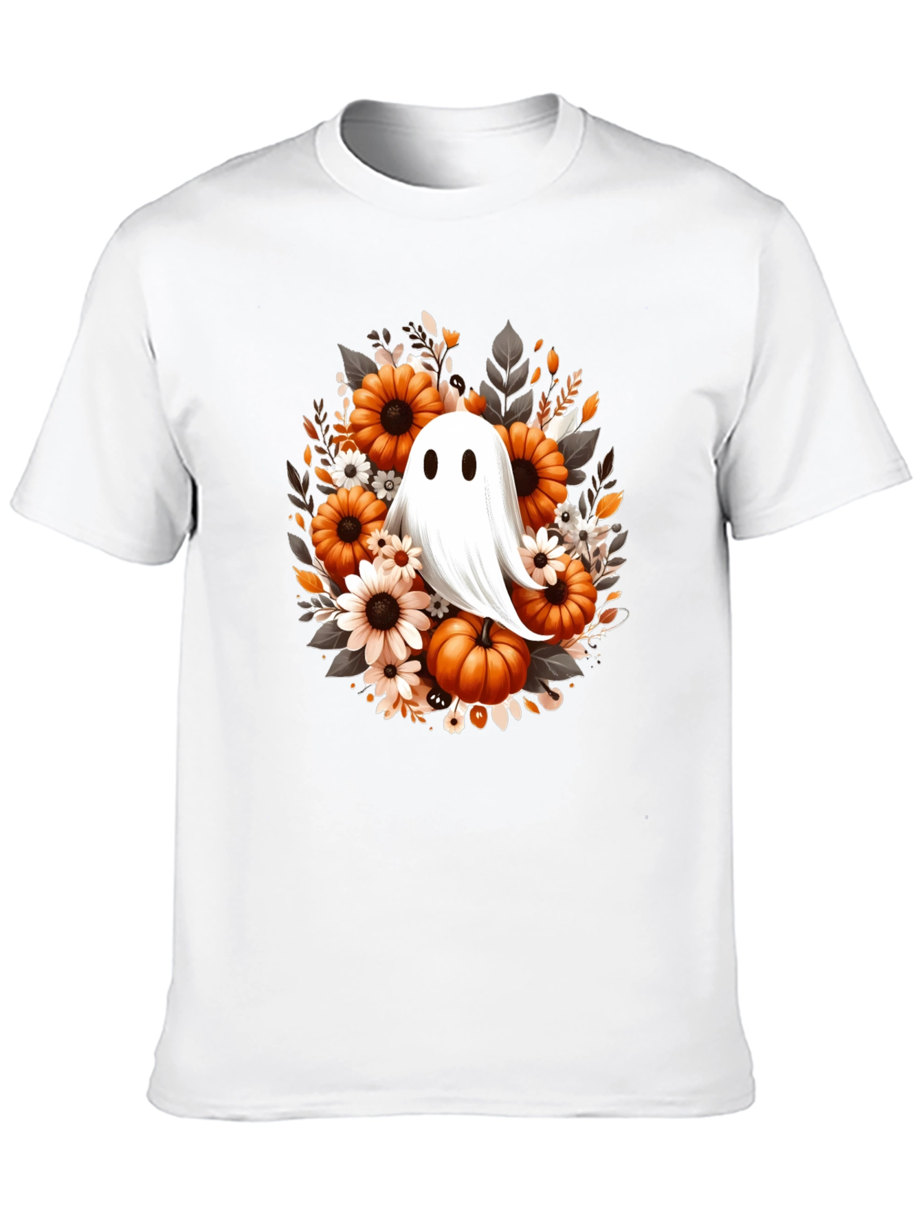 Halloween Ghost & Pumpkin Graphic Tee