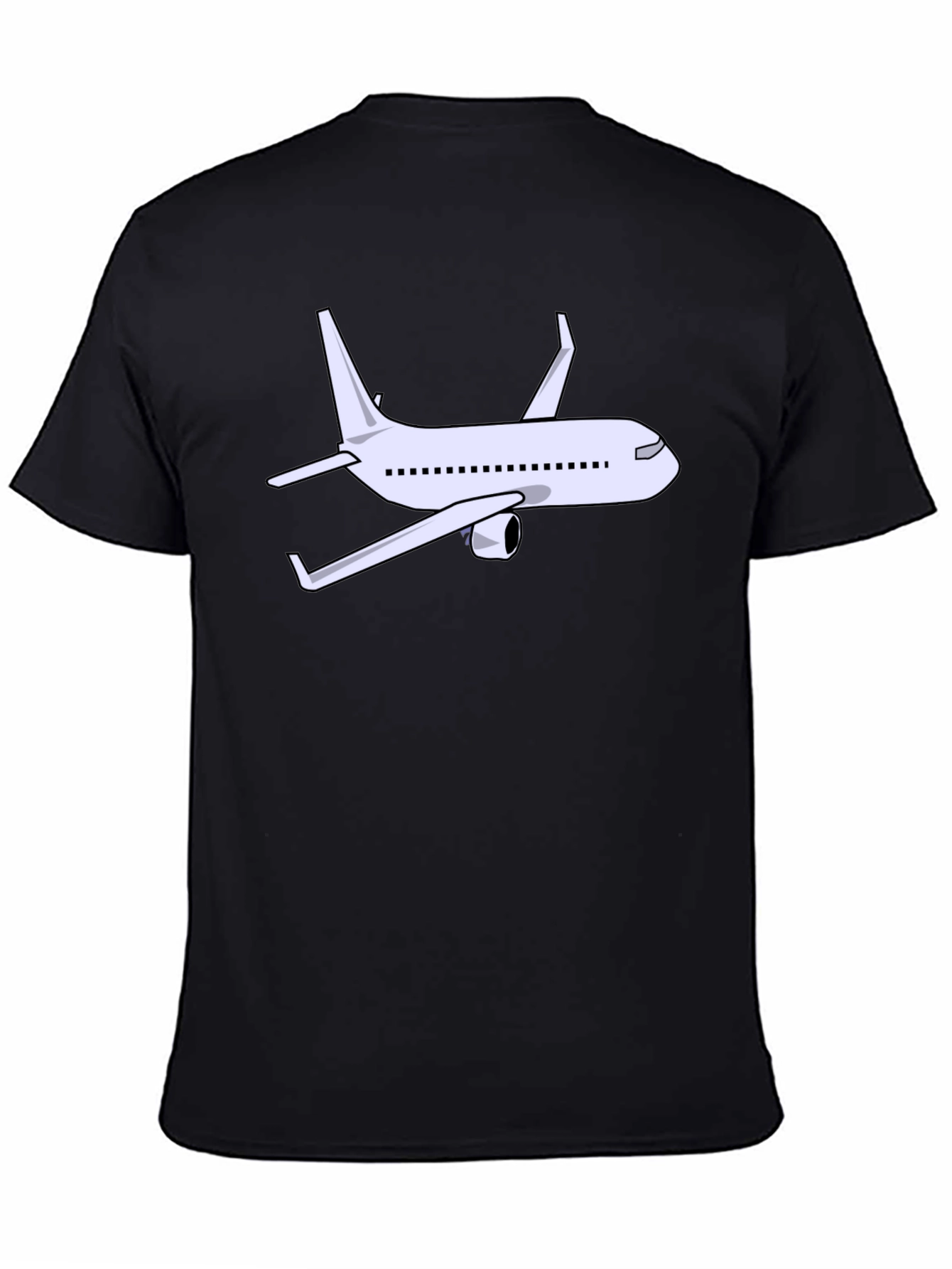 Airplane Graphic Tee - Black Cotton Shirt