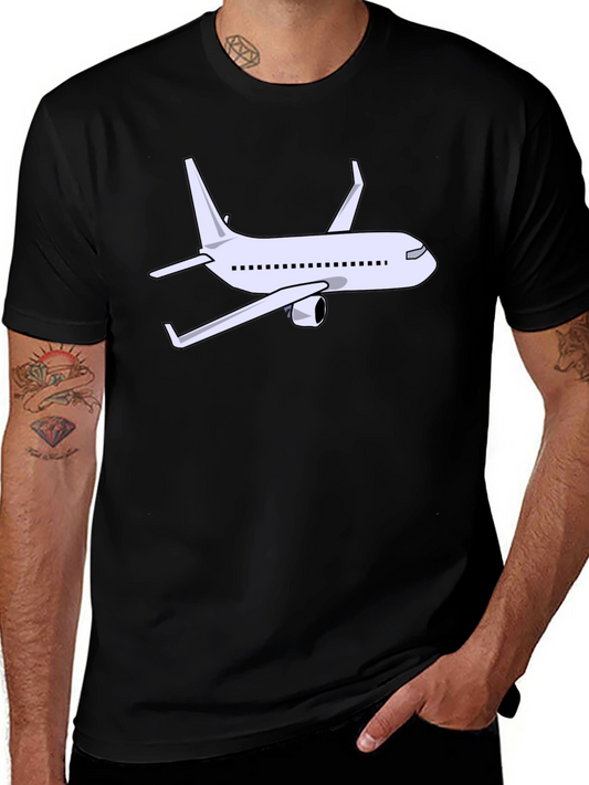 Airplane Graphic Tee - Black Cotton Shirt