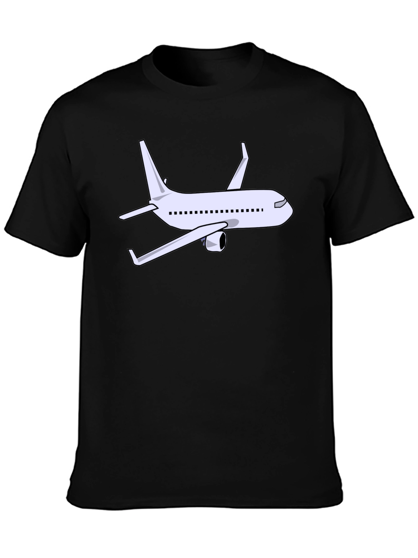 Airplane Graphic Tee - Black Cotton Shirt