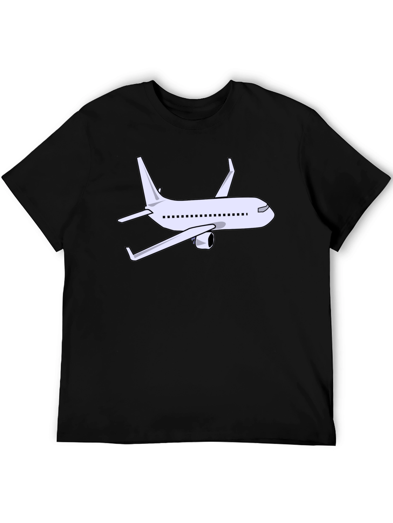 Airplane Graphic Tee - Black Cotton Shirt