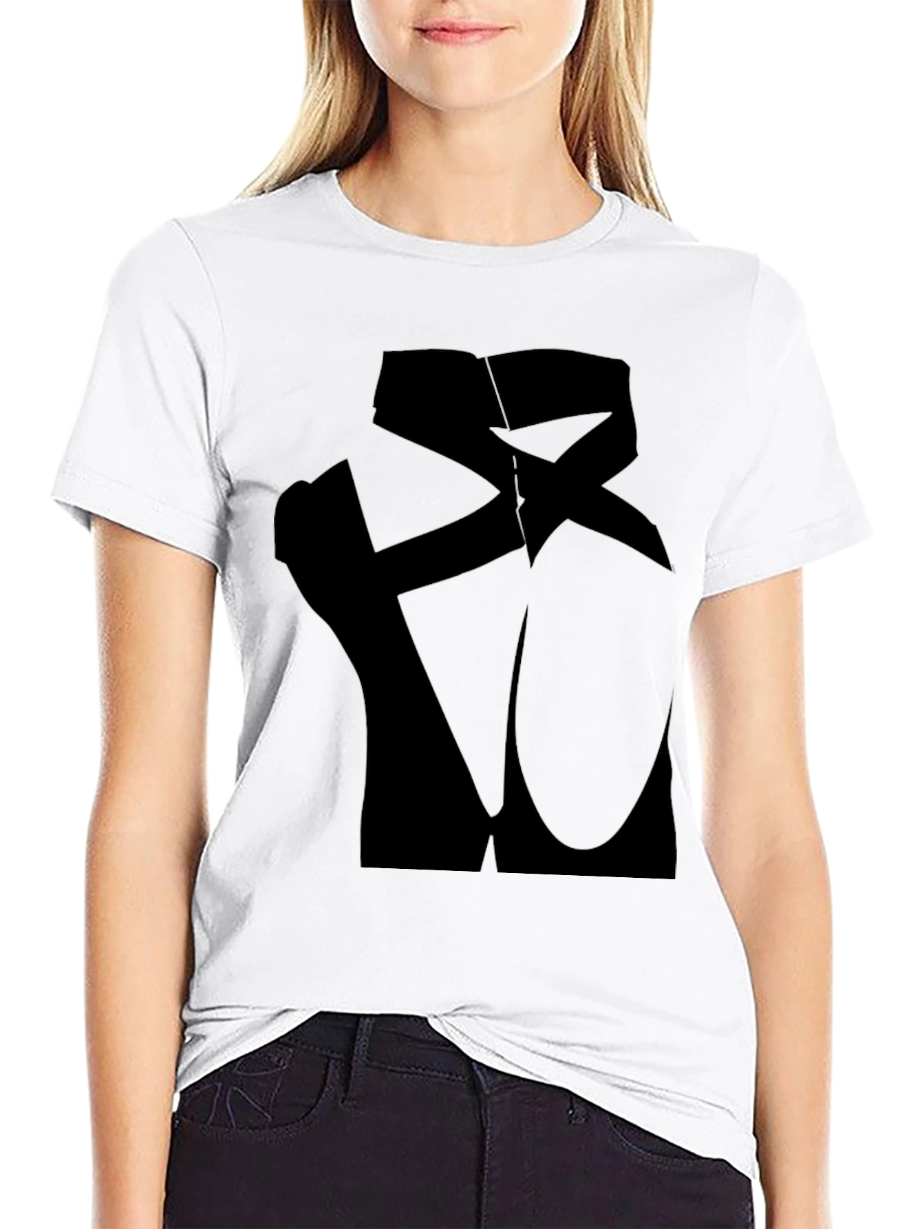 Abstract Ballet Pointe Shoes Graphic Tee - Black