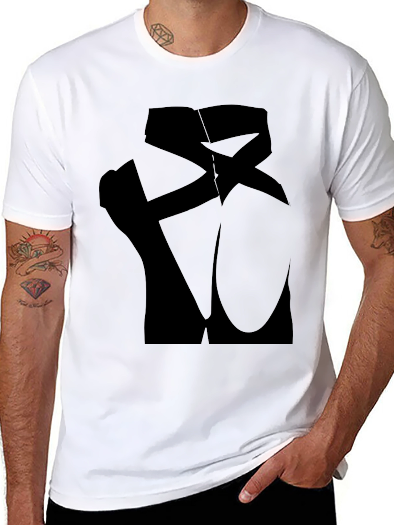 Abstract Ballet Pointe Shoes Graphic Tee - Black