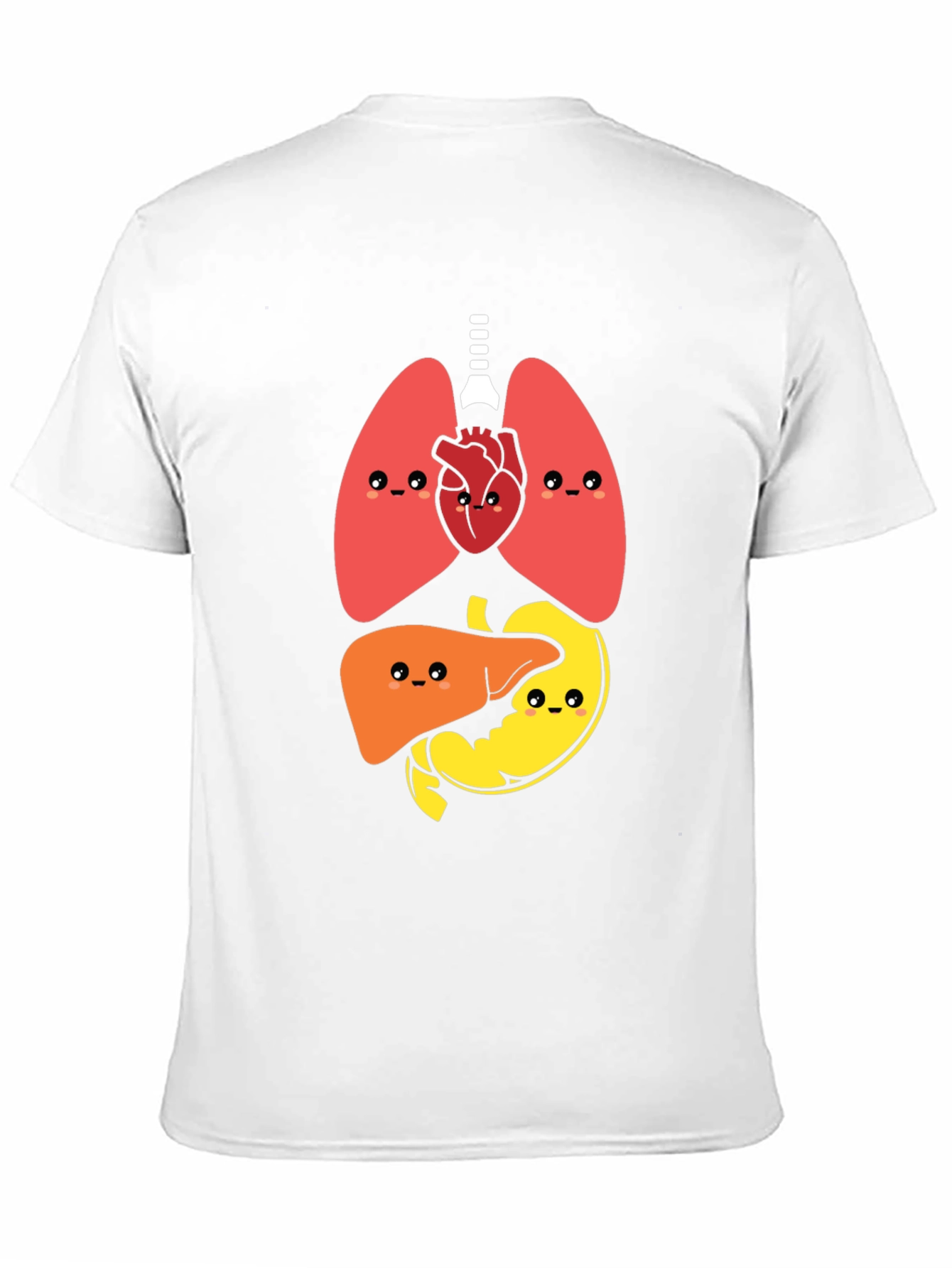 Funny Anatomy Organs Graphic Print Black T-Shirt