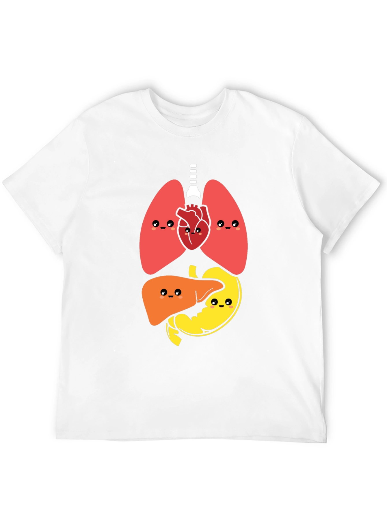 Funny Anatomy Organs Graphic Print Black T-Shirt