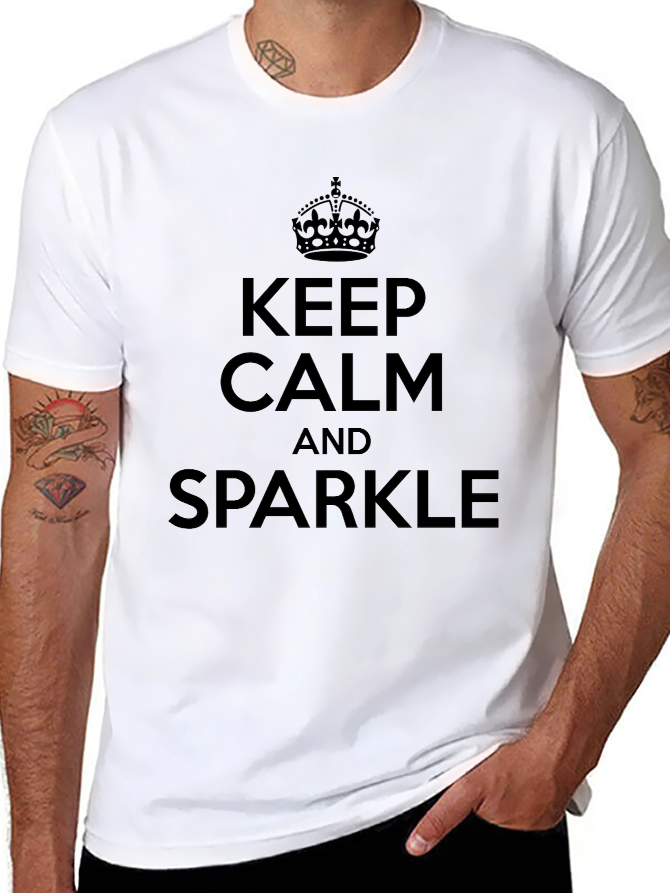 Keep Calm and Sparkle Graphic Tee - Black