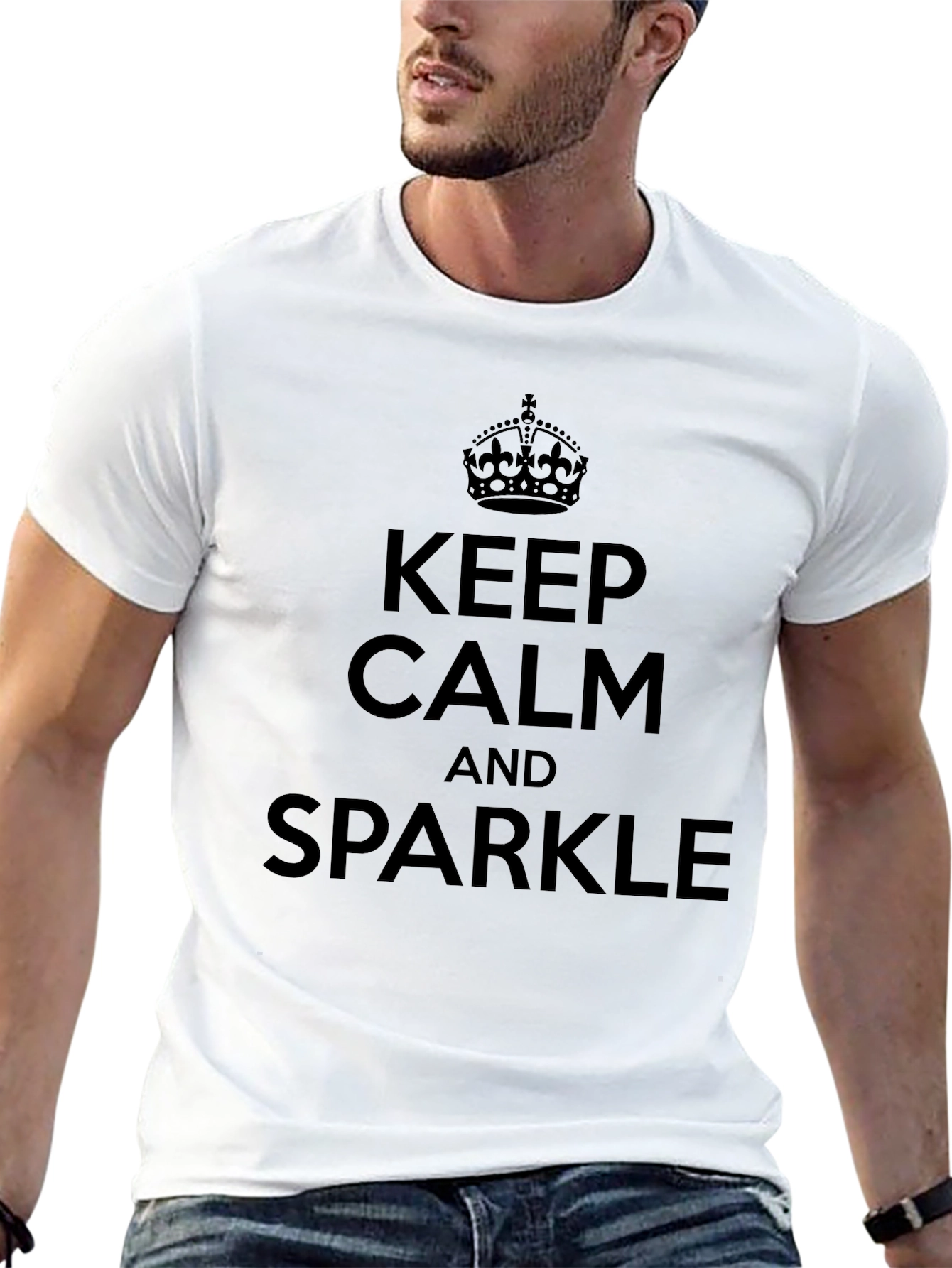 Keep Calm and Sparkle Graphic Tee - Black