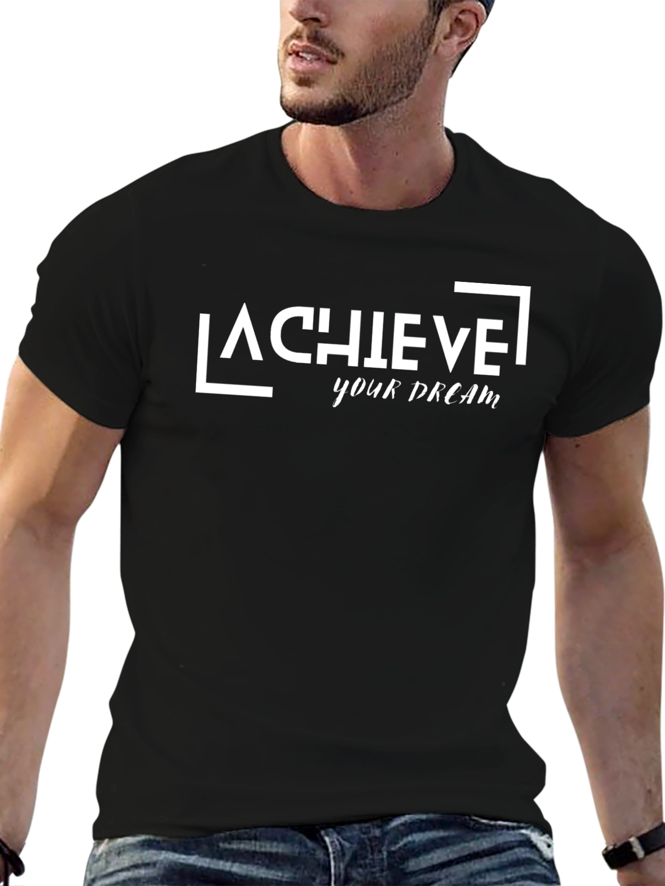 Achieve Your Dream Black Graphic T-Shirt
