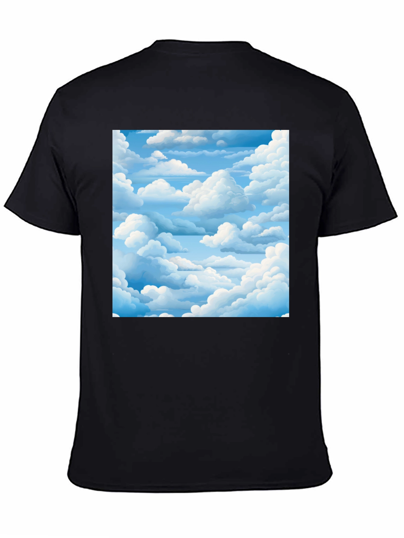 Sky Dream Black Tee - Cloudscape Graphic