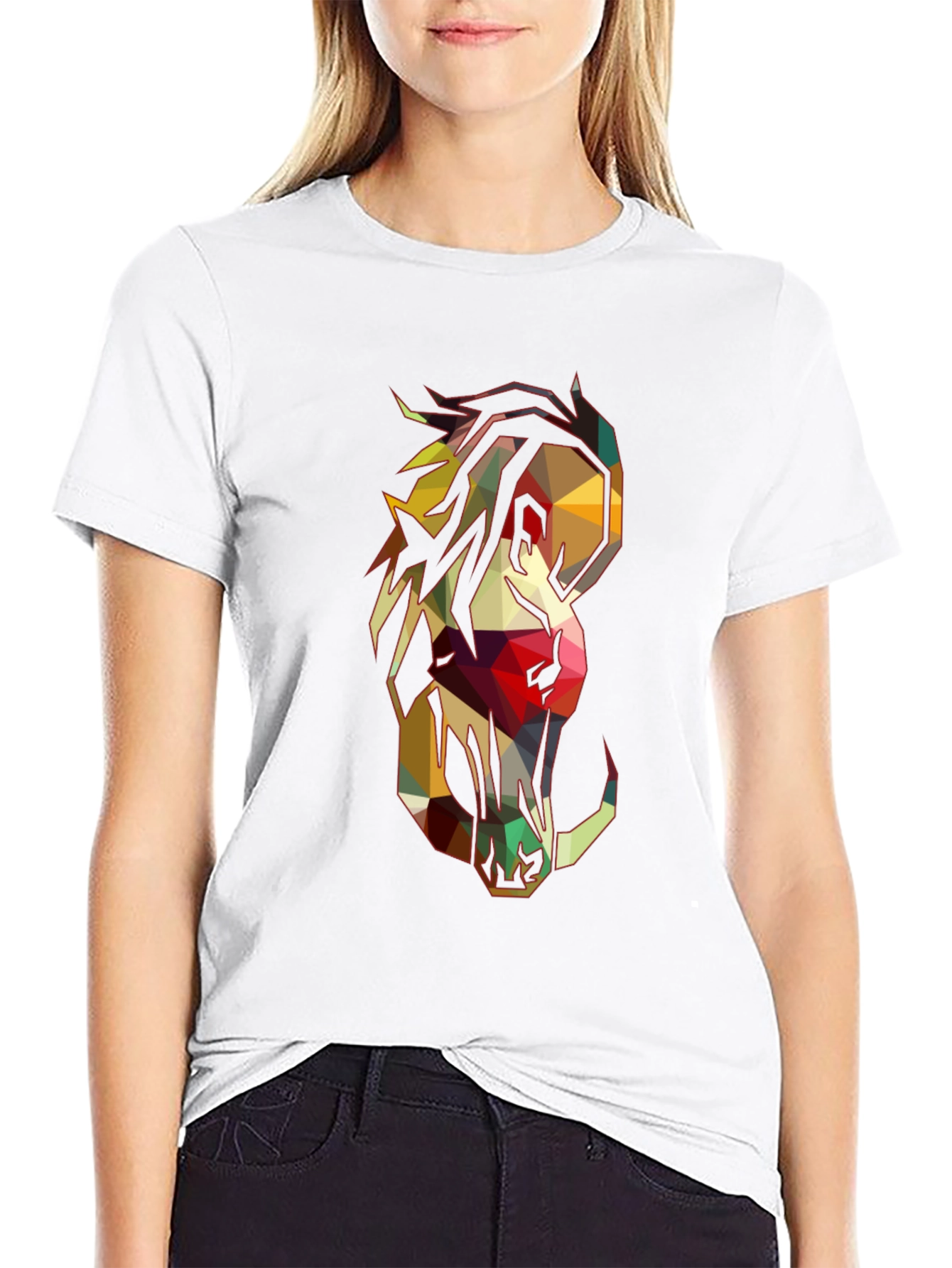 Geometric Horse Graphic Tee - Modern Style