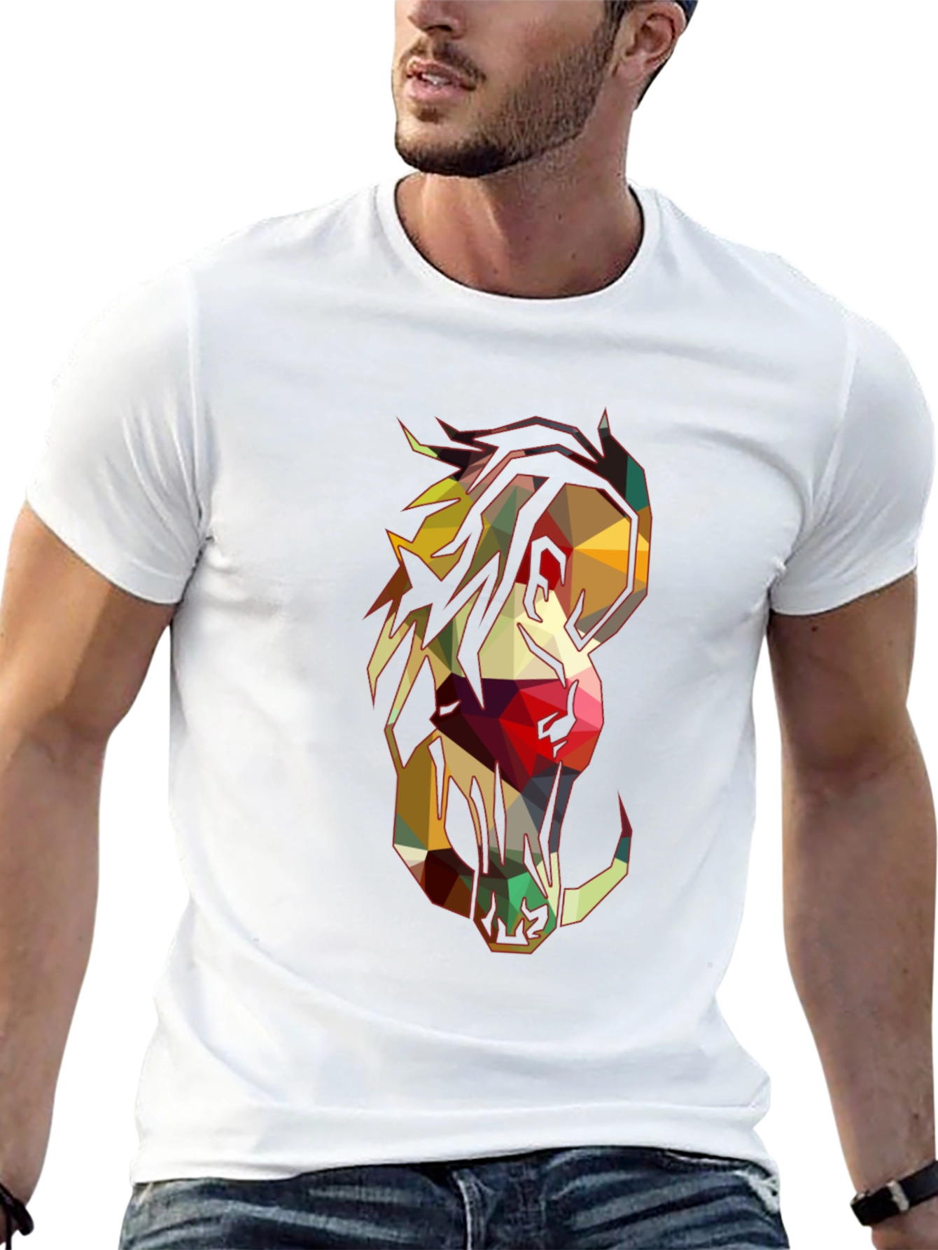 Geometric Horse Graphic Tee - Modern Style