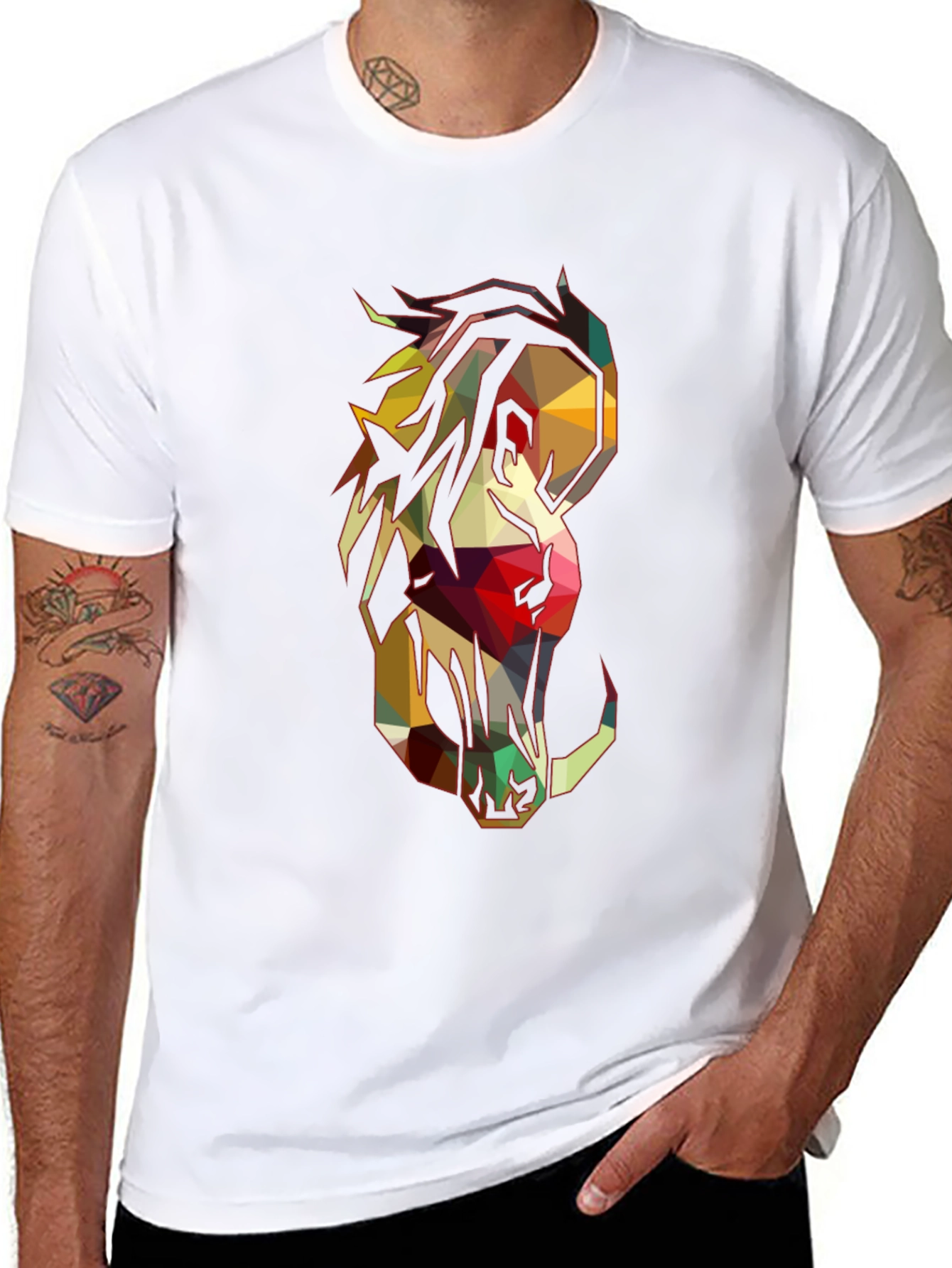 Geometric Horse Graphic Tee - Modern Style