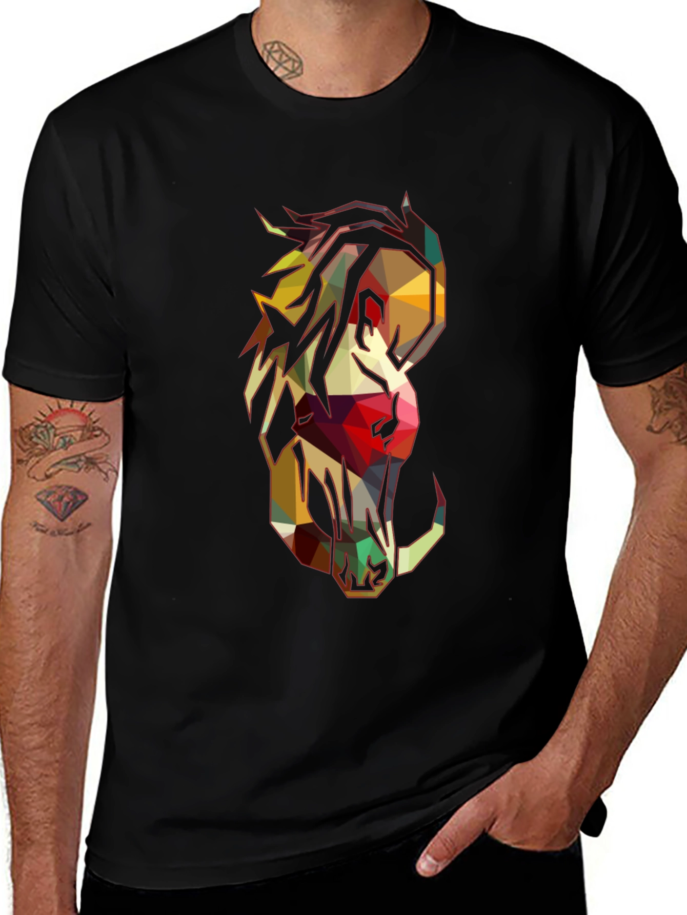 Geometric Horse Graphic Tee - Modern Style