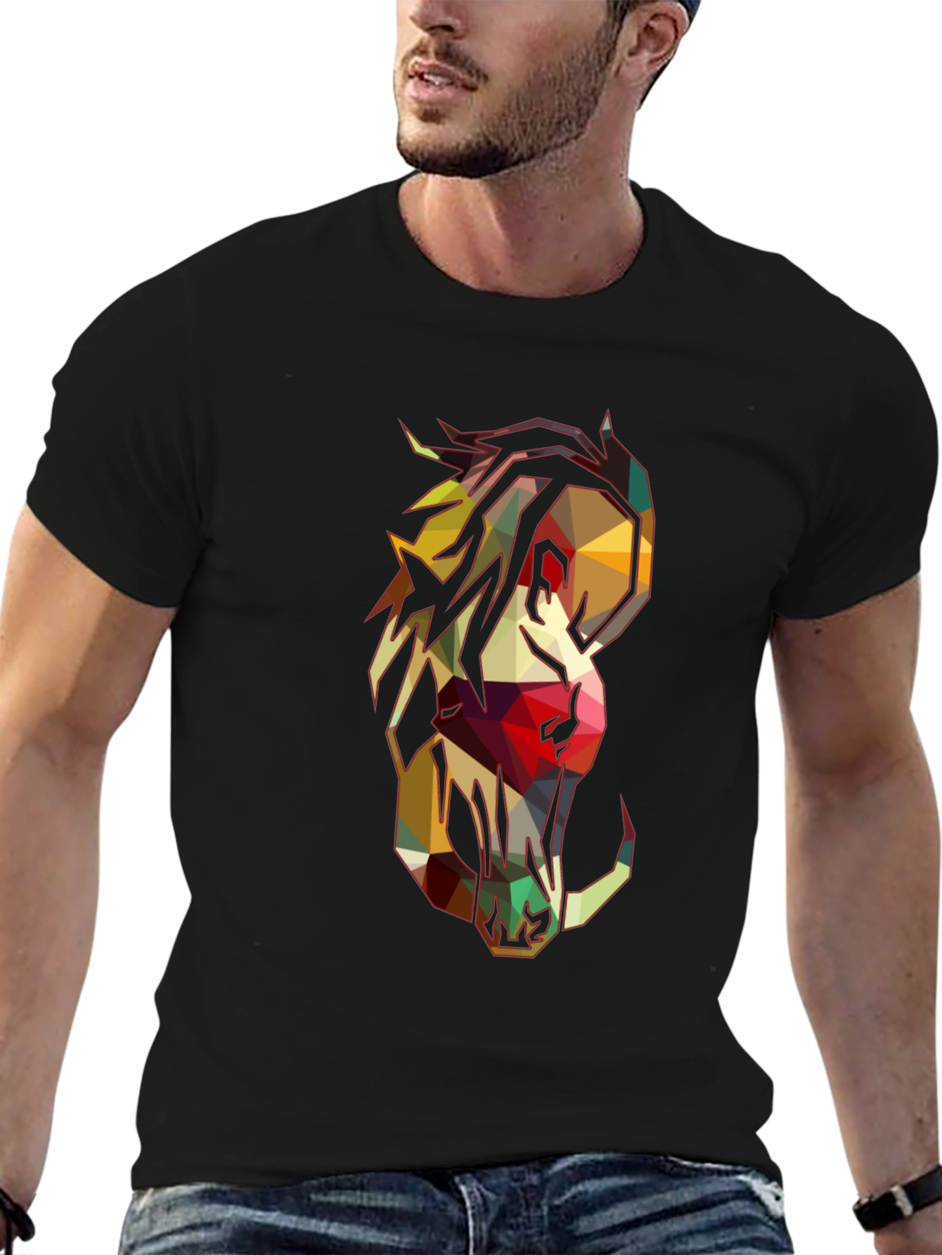 Geometric Horse Graphic Tee - Modern Style