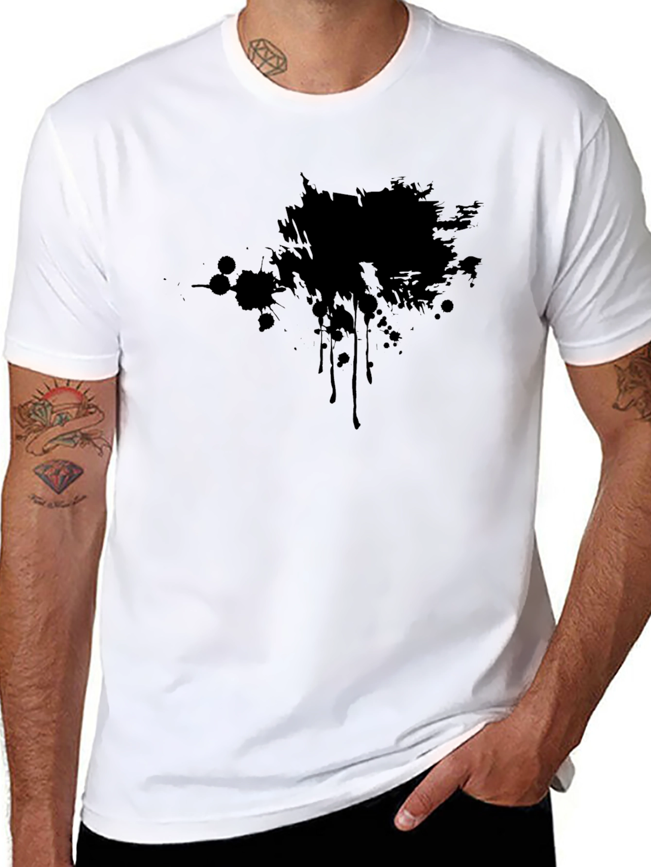 Abstract Graphic Black T-Shirt for Men