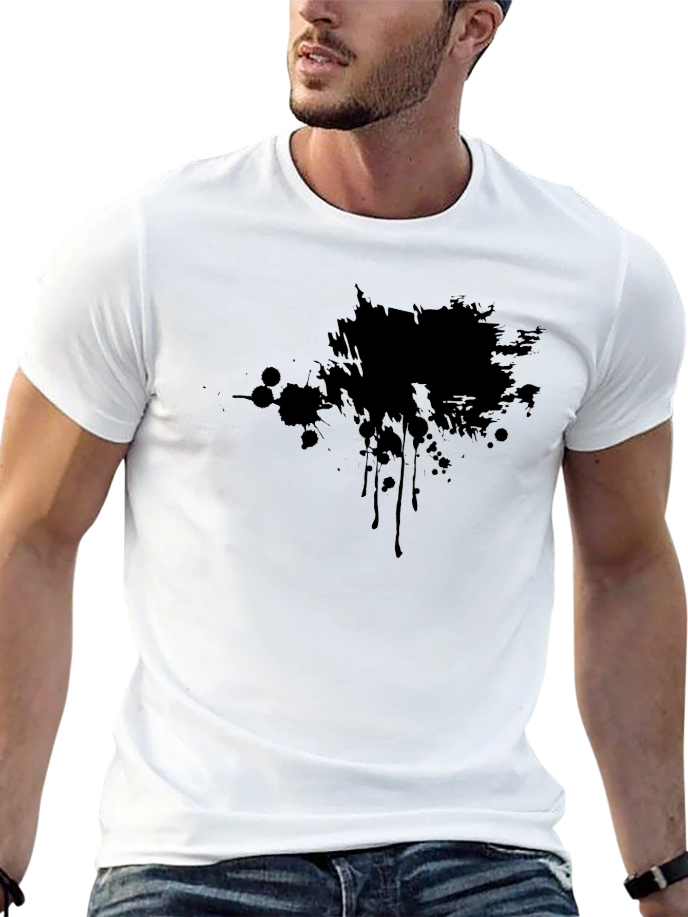 Abstract Graphic Black T-Shirt for Men