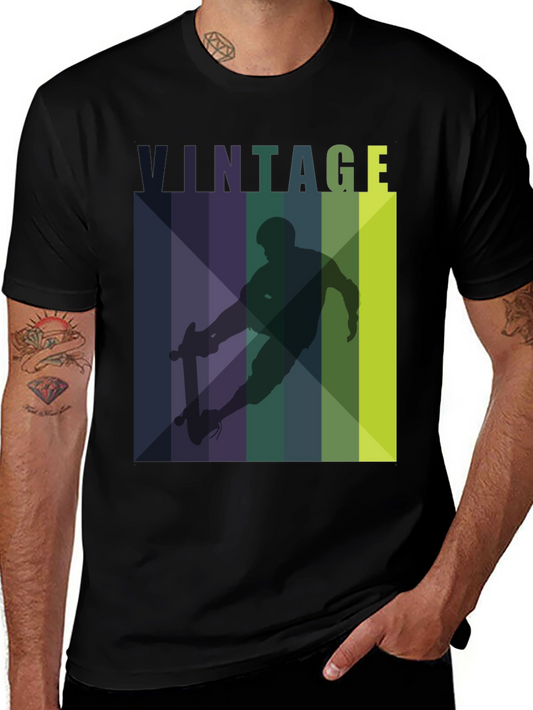 Vintage Skater Graphic Black T-Shirt