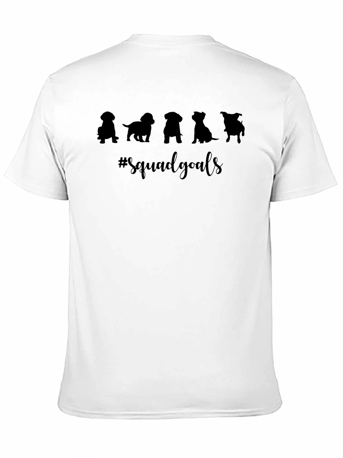 Squad Goals Dog Silhouette T-Shirt - Black