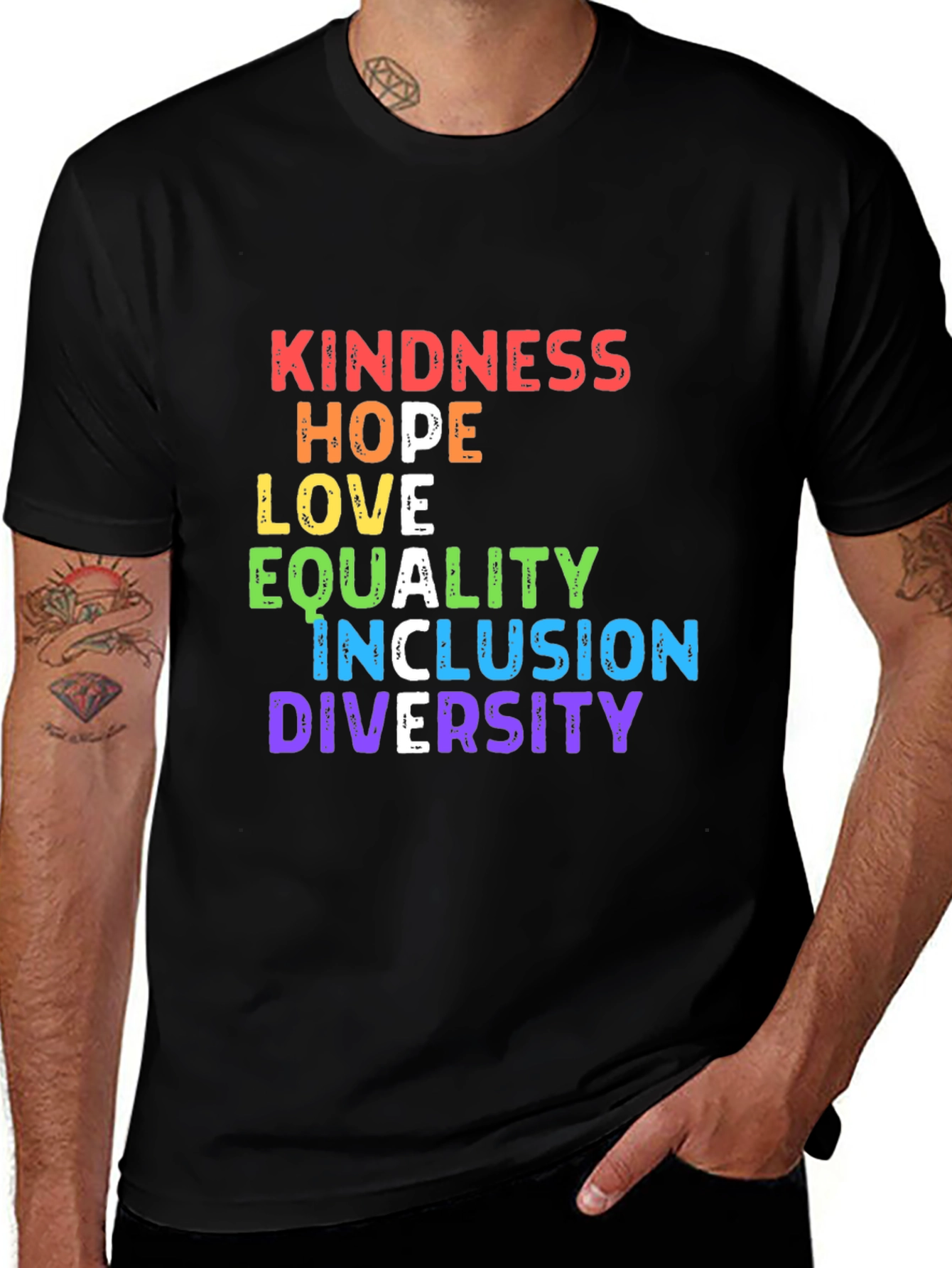 Kindness Hope Love Equality Inclusion Diversity T-Shirt