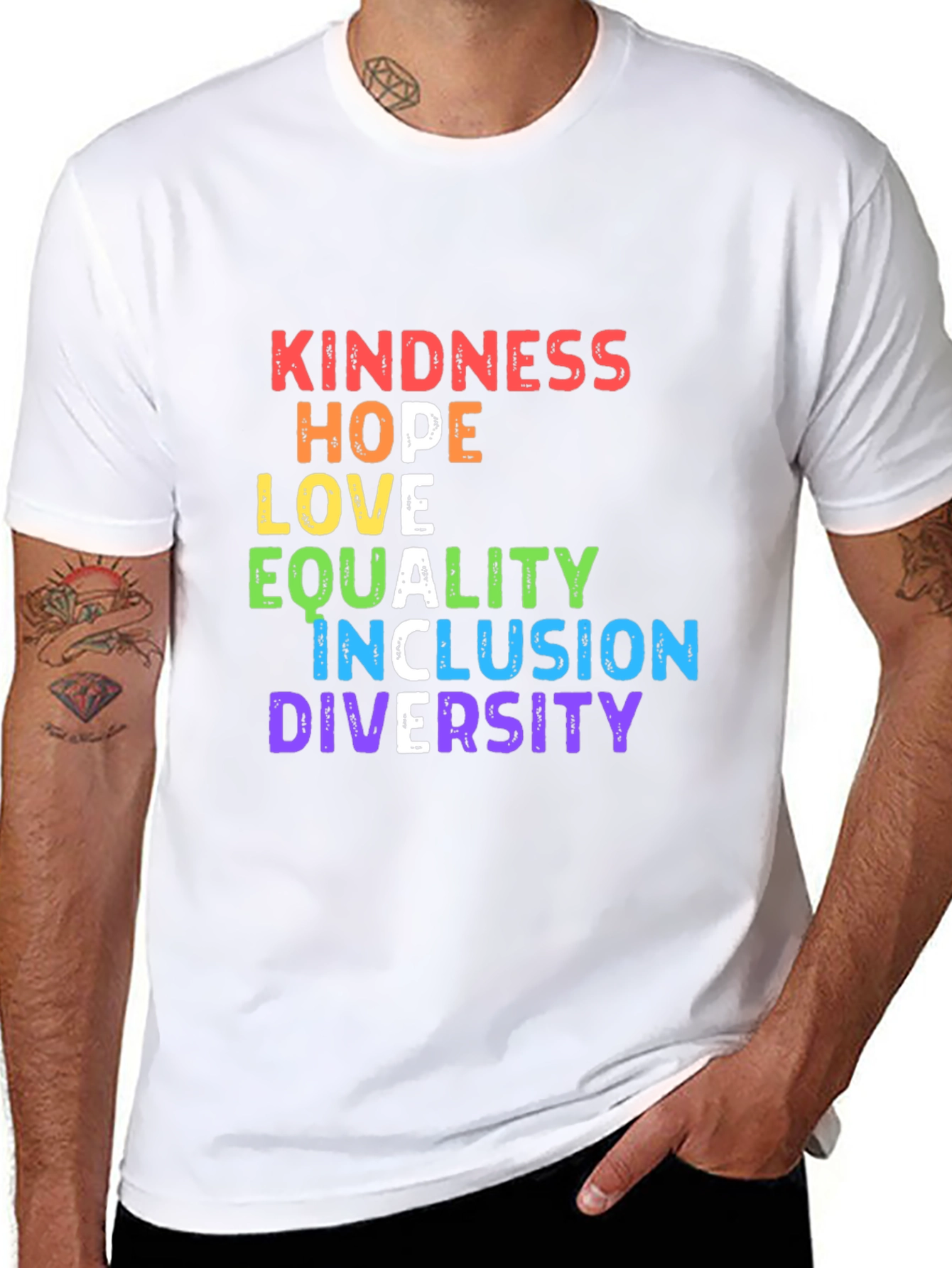 Kindness Hope Love Equality Inclusion Diversity T-Shirt