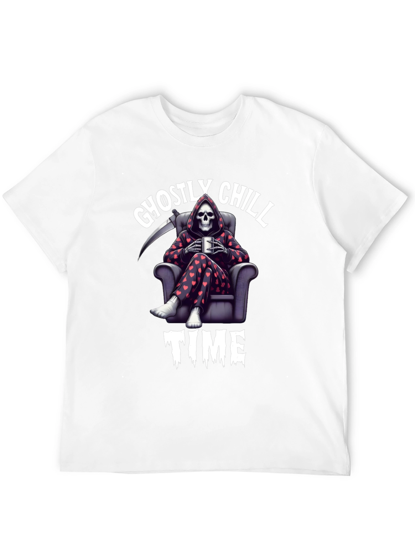 Ghostly Chill Time Black Graphic T-Shirt