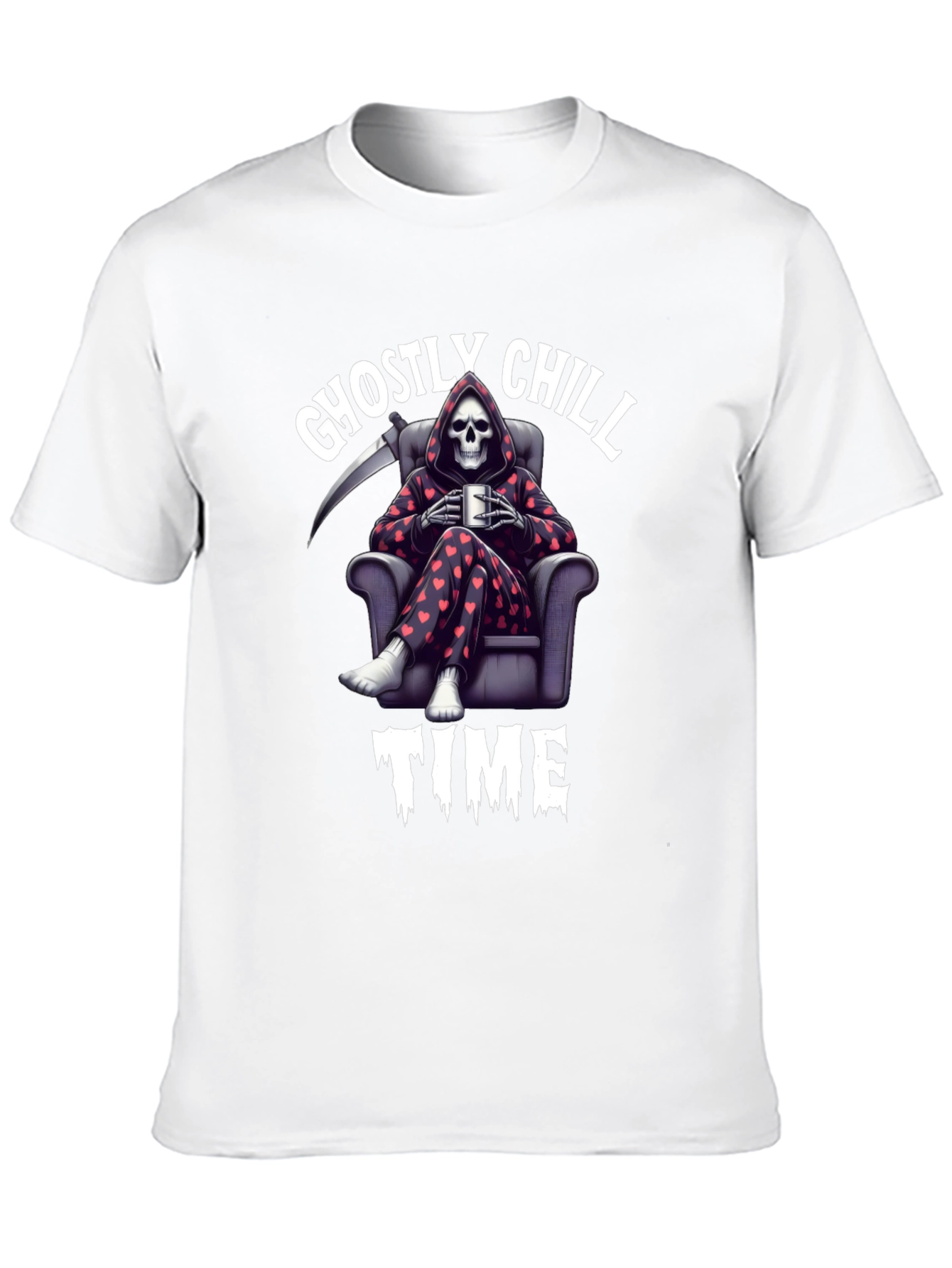 Ghostly Chill Time Black Graphic T-Shirt