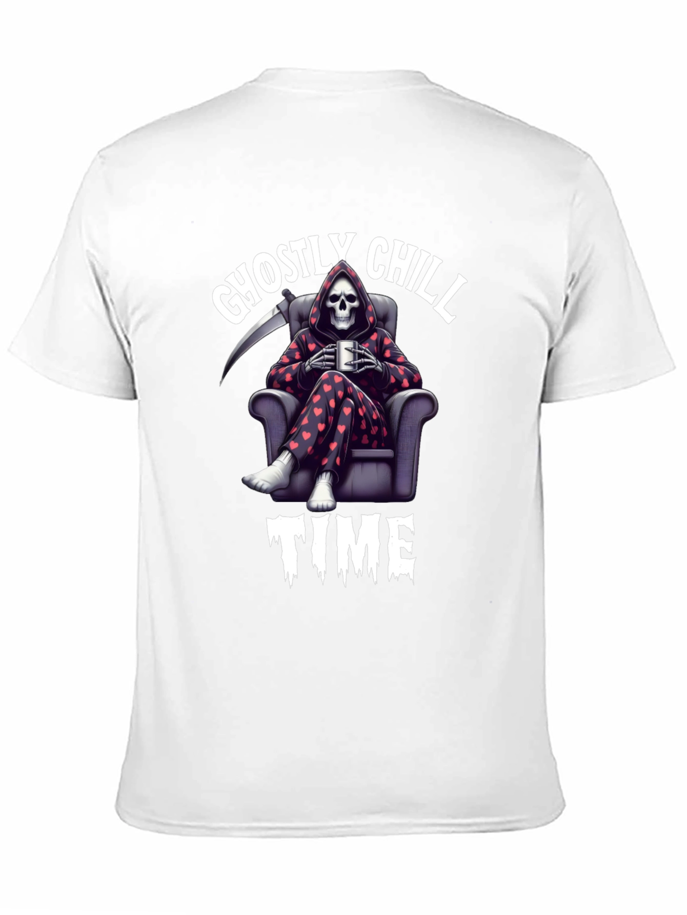 Ghostly Chill Time Black Graphic T-Shirt